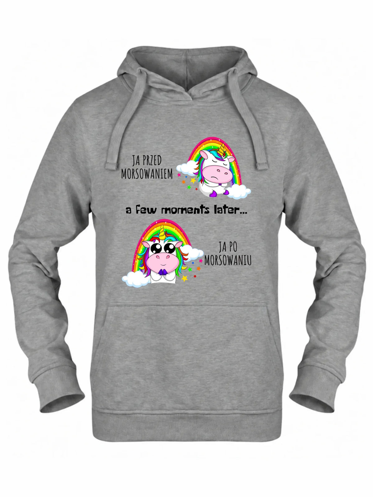 Bluza damska z kapturem - prezent dla morsa - Jednorożec - Ja po morsowaniu HM11