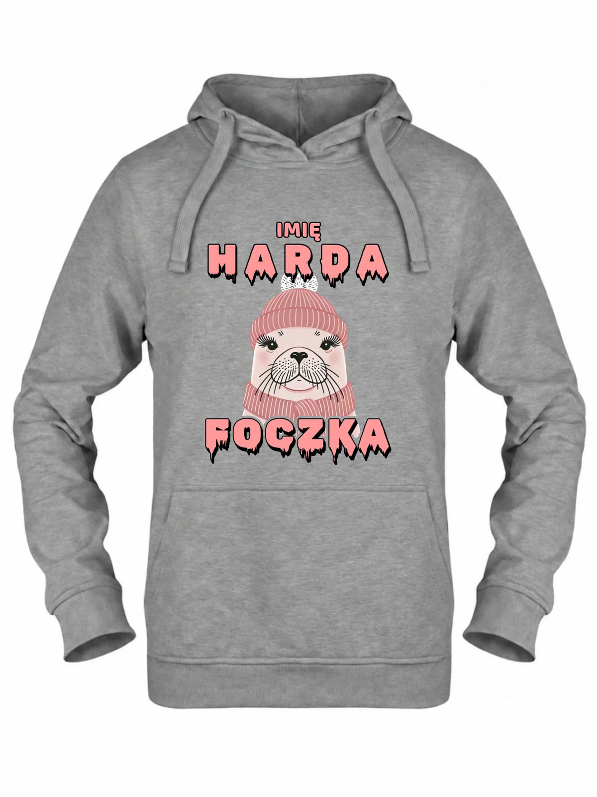 Bluza damska z kapturem - prezent dla morsa - Harda foczka - personalizowana HM05