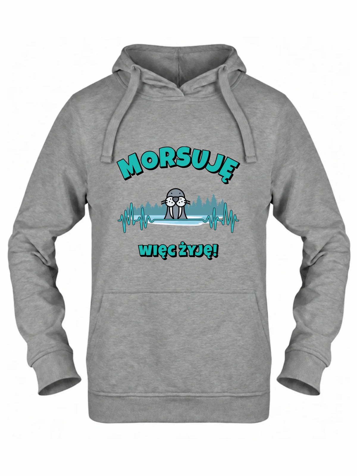 Bluza damska z kapturem - prezent dla morsa - Morsuję więc żyję - Mors HM02