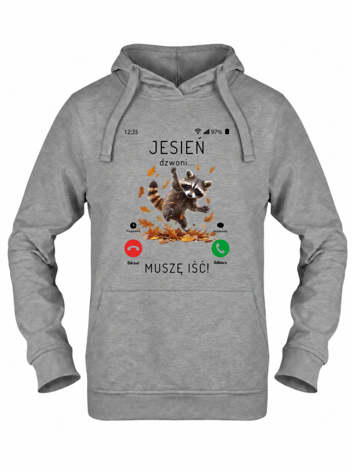 Bluza damska z kapturem jesienna - Jesień dzwoni muszę iść JS18