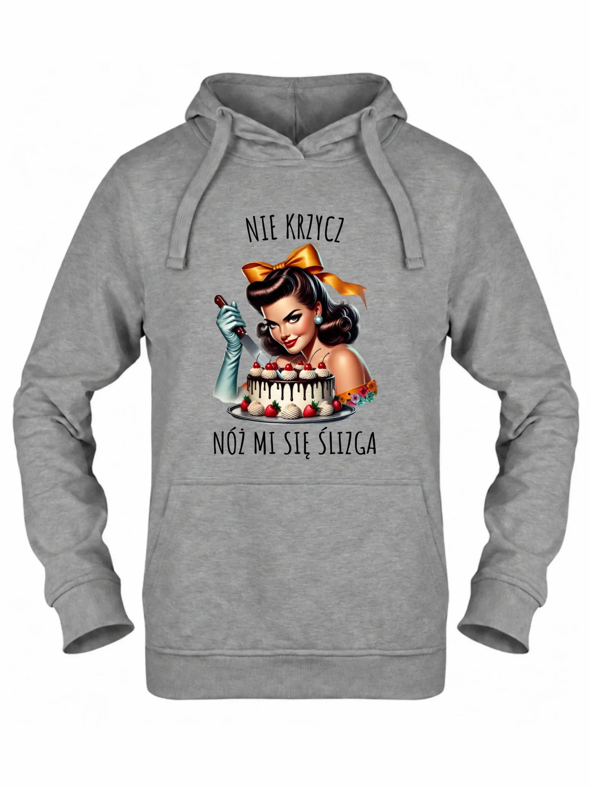 Bluza damska z kapturem - Nie krzycz, nóż mi się ślizga - Czarny humor DZ22