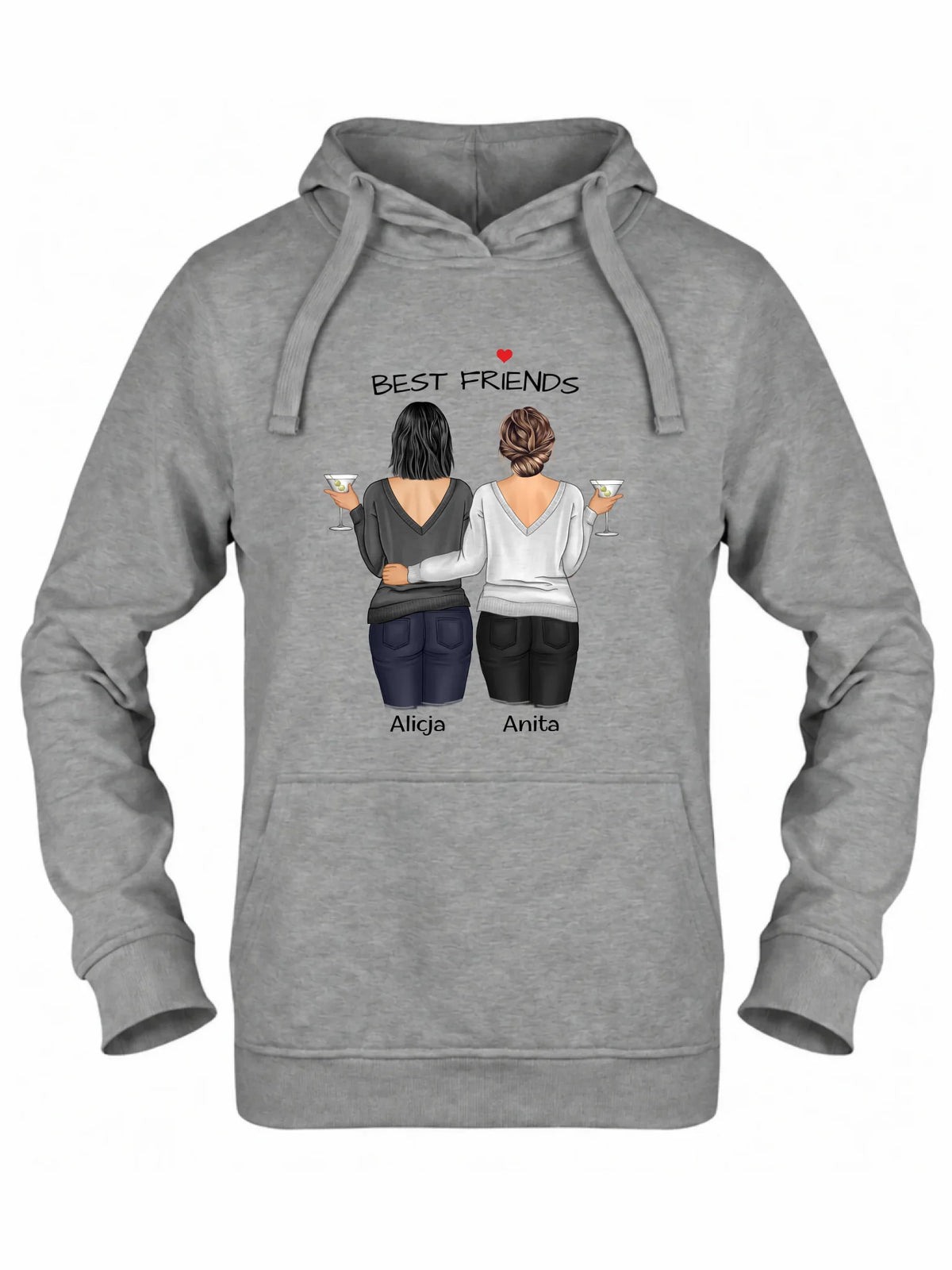 Bluza damska z kapturem - prezent dla przyjaciółki - Best Friends - personalizowane postacie 2-4 osoby PR03