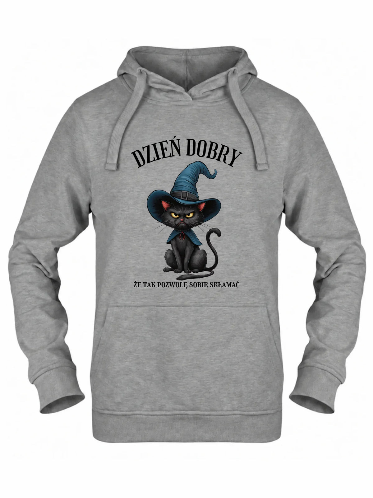 Bluza damska z kapturem halloweenowa - Dzień dobry, że tak pozwolę sobie skłamać HL27