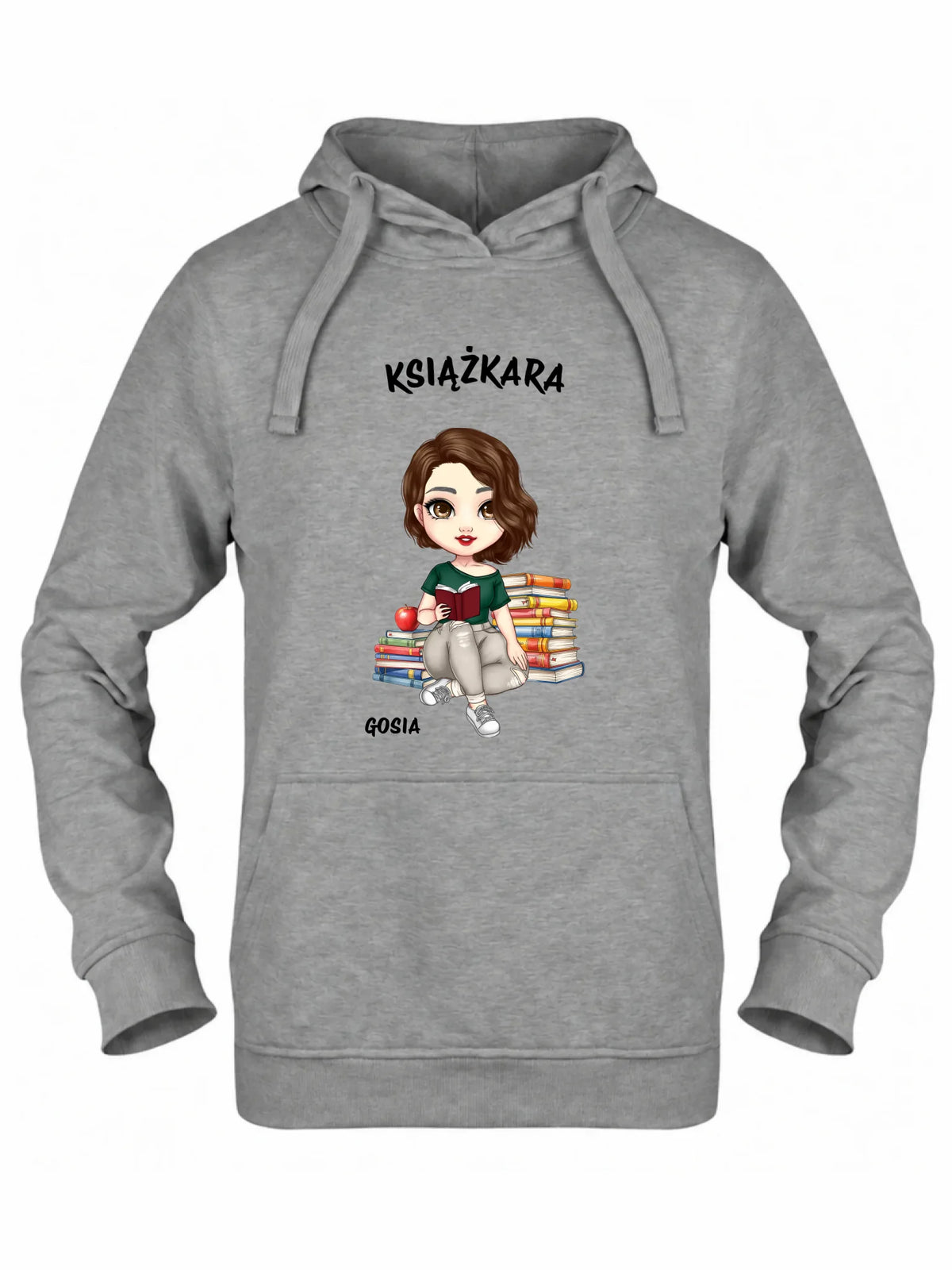 Bluza damska z kapturem - Książkara - Prezent dla miłośniczki czytania książek - personalizowana DZ03