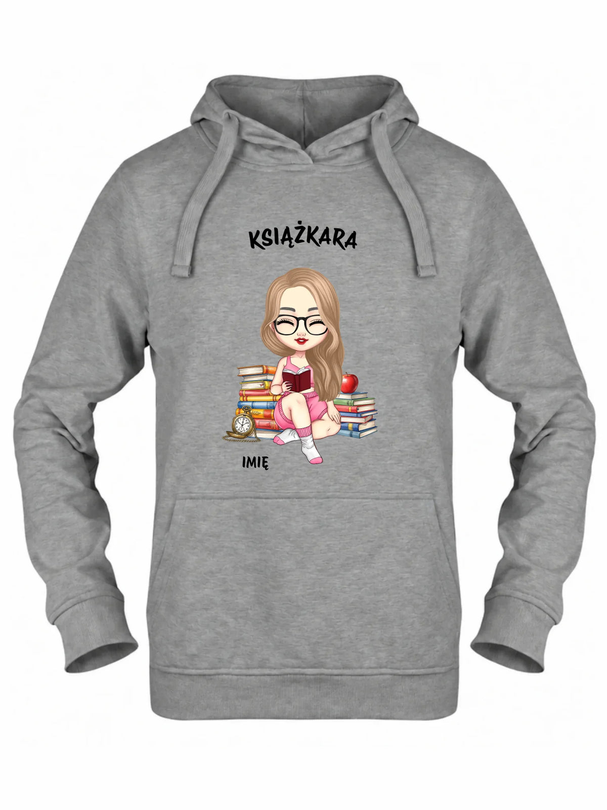 Bluza damska z kapturem - Książkara - Prezent dla miłośniczki czytania książek - personalizowana DZ04