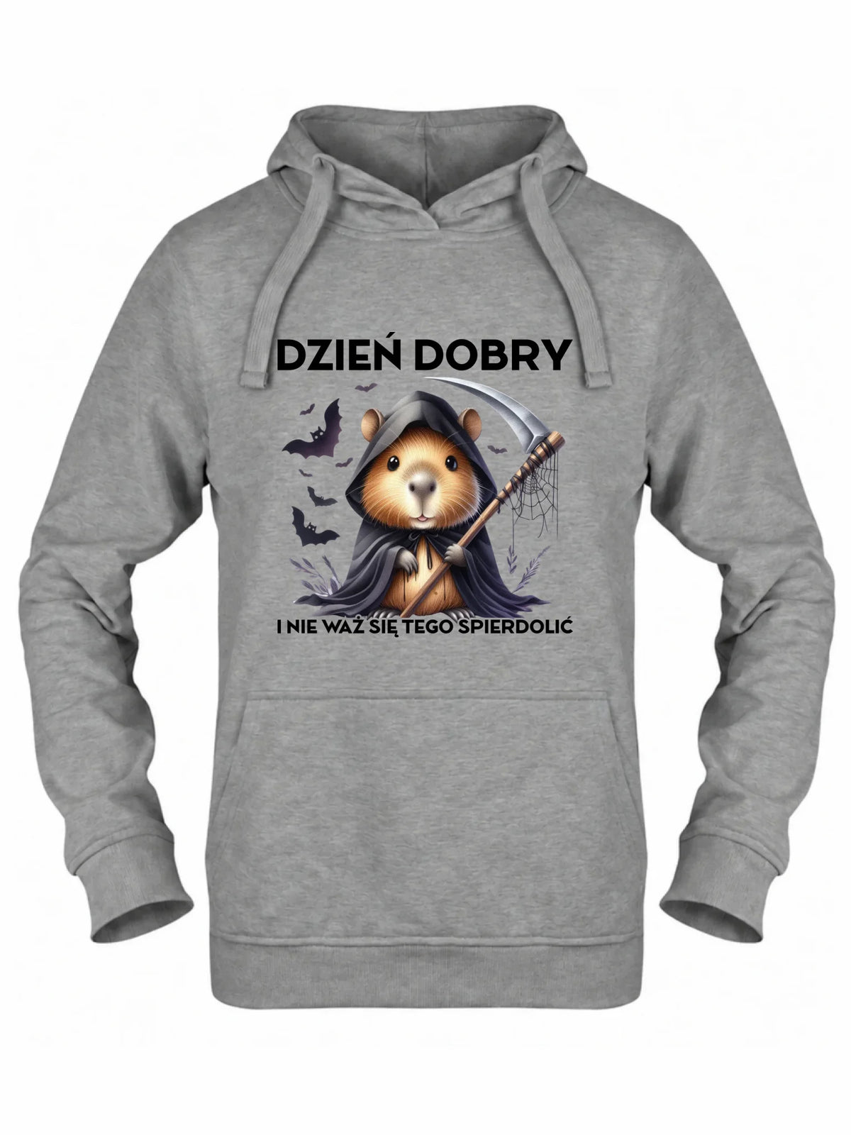 Bluza damska z kapturem na halloween - Kapibara Żniwiarz - Dzień dobry - bez cenzury HL20