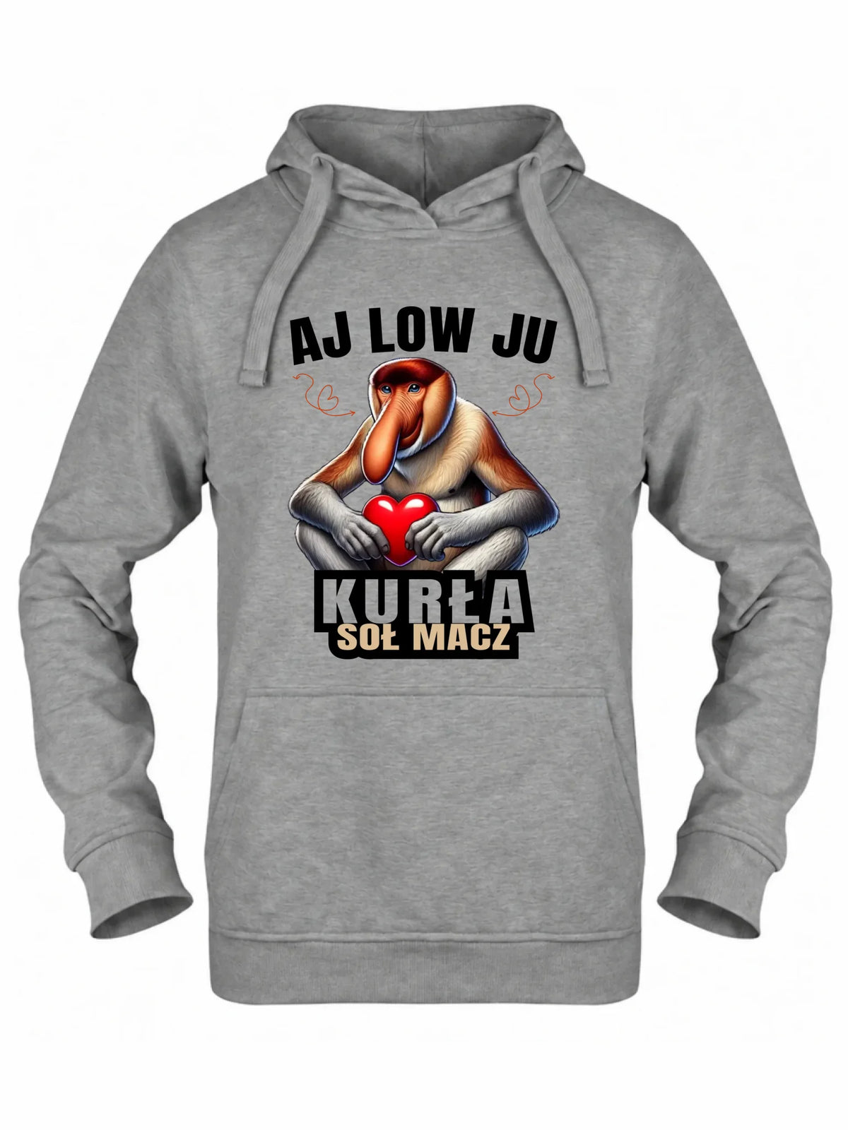 Bluza damska z kapturem dla par - Janusz nosacz - Aj low ju kurła W26