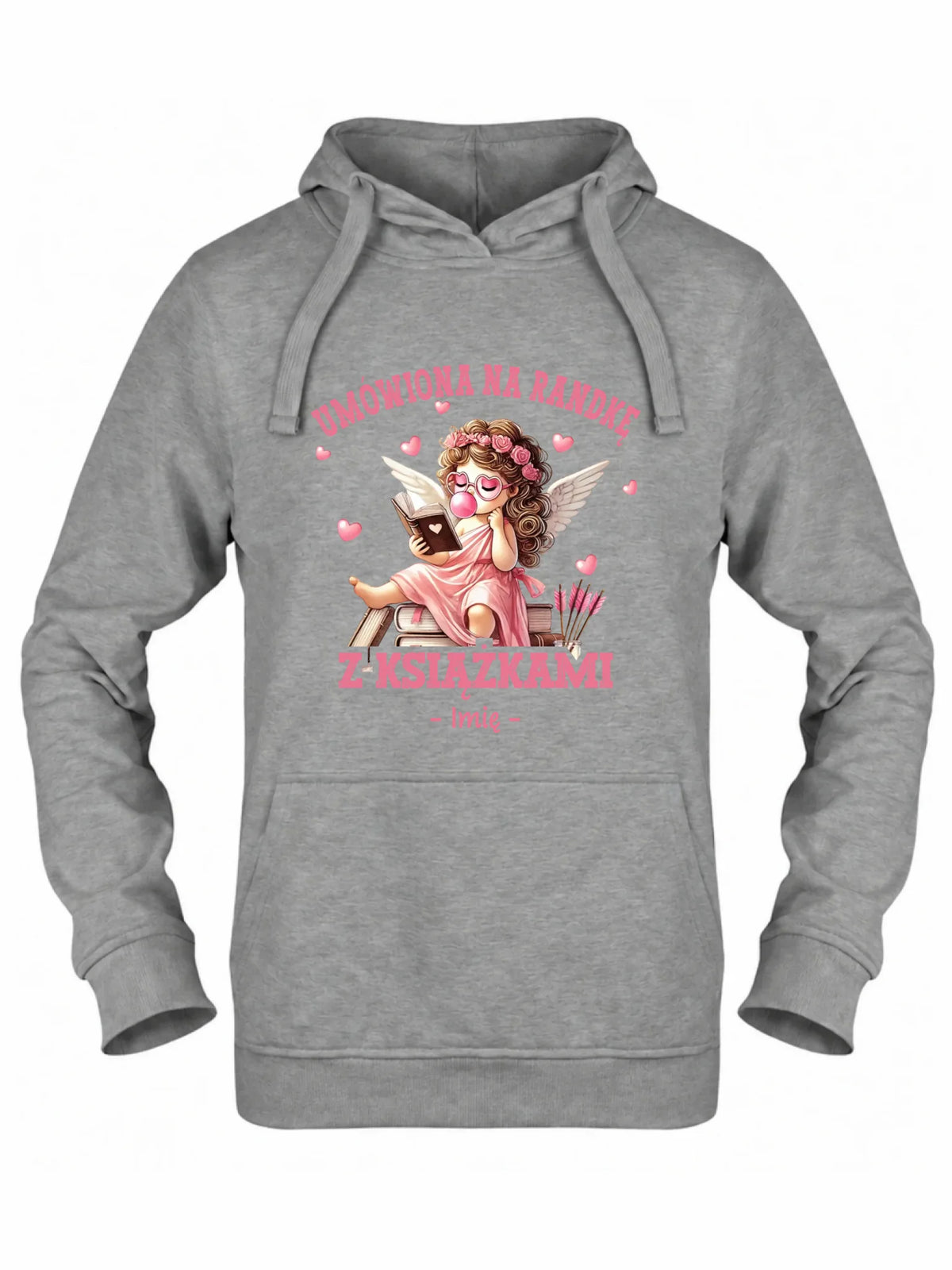 Bluza damska z kapturem dla czytelniczki – Umówiona na randkę z książkami - personalizowana W19