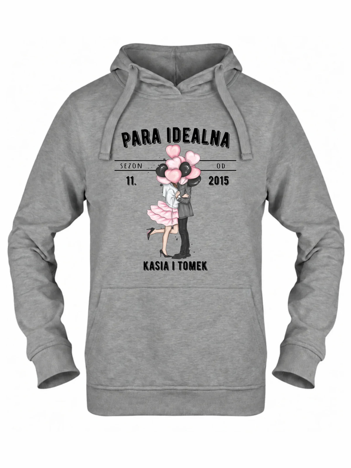 Bluza damska z kapturem dla par na rocznicę - Para idealna - personalizowana W11
