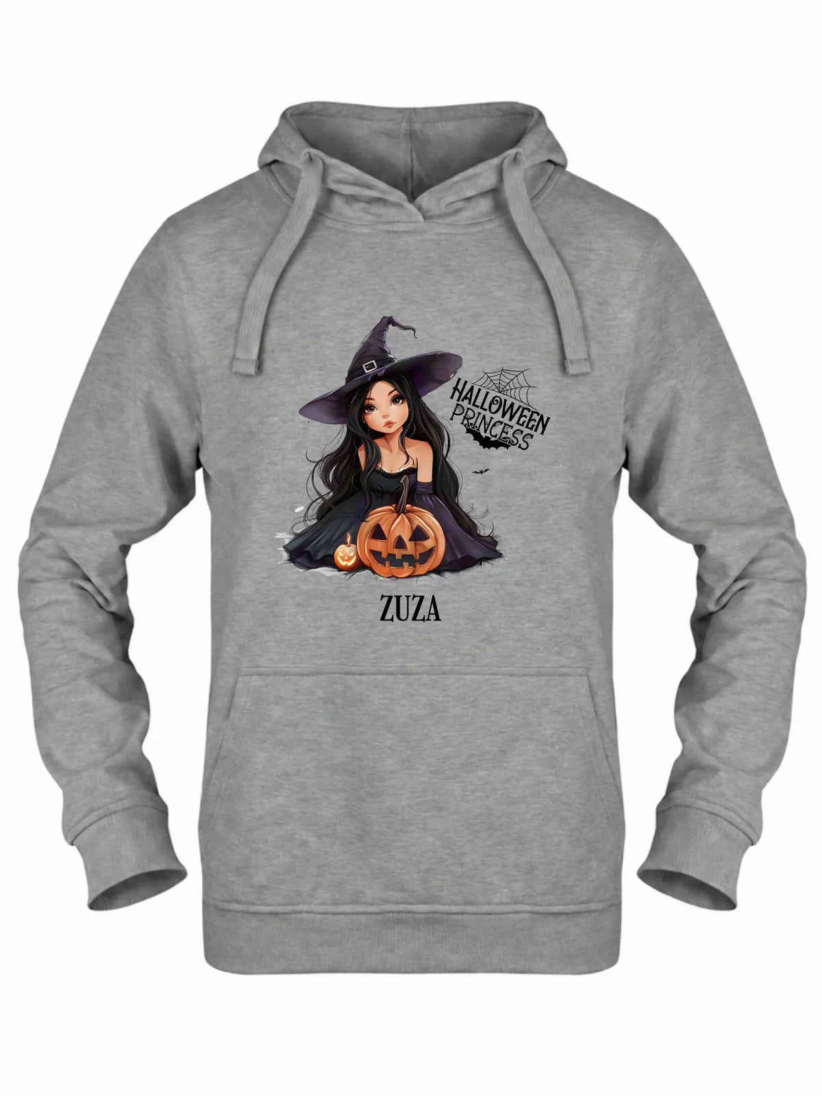 Bluza damska z kapturem halloweenowa - Czarownica z dynią - personalizowana HL10