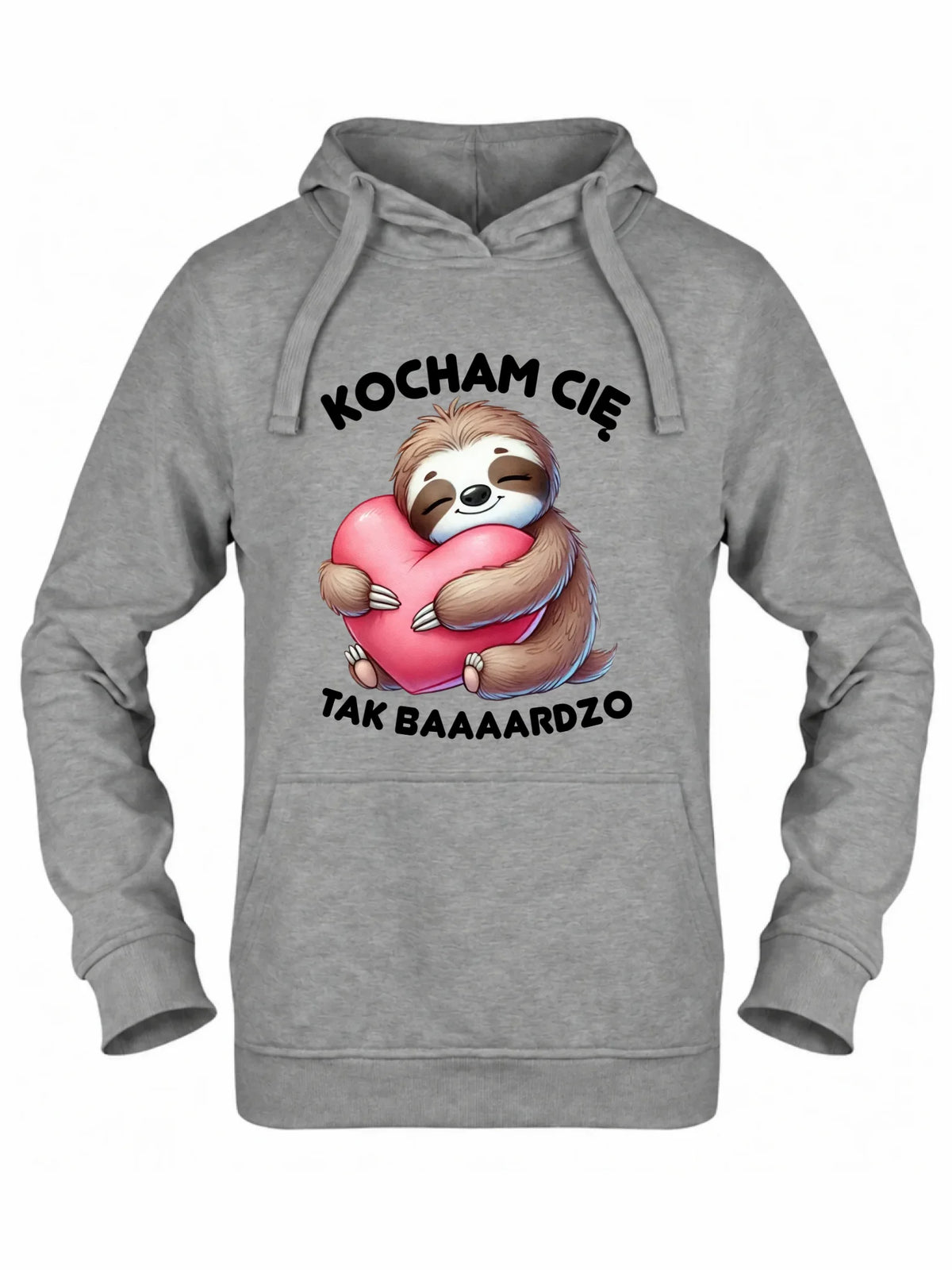 Bluza damska z kapturem - Leniwiec Kocham Cię tak baaaardzo W16