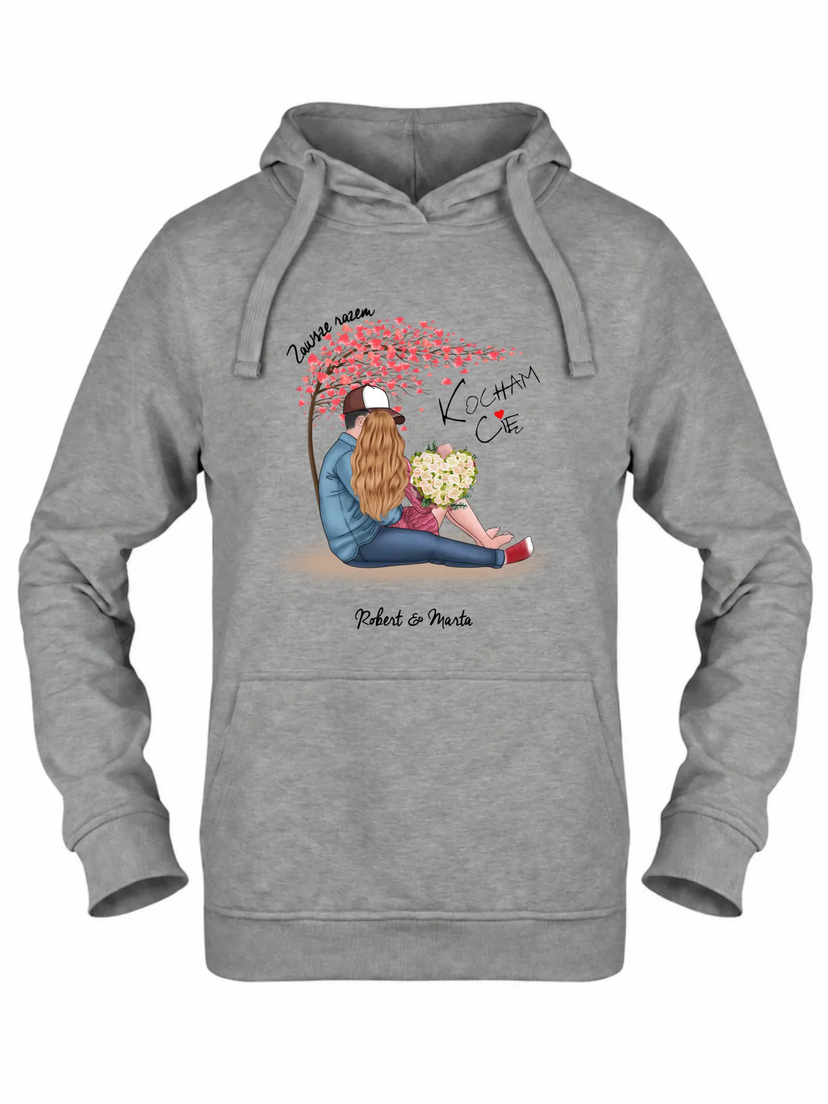 Bluza damska z kapturem dla par - prezent dla dziewczyny narzeczonej żony - Zawsze razem - personalizowana W04