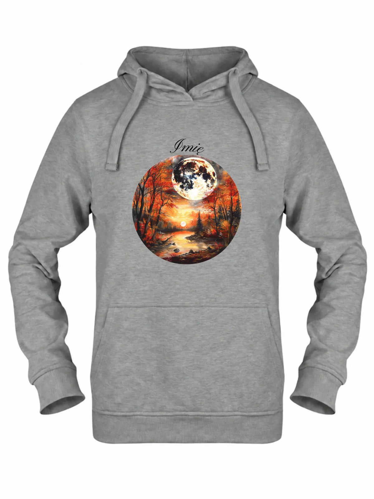 Bluza damska z kapturem jesieniara - Pełnia księżyca - personalizowana JS10