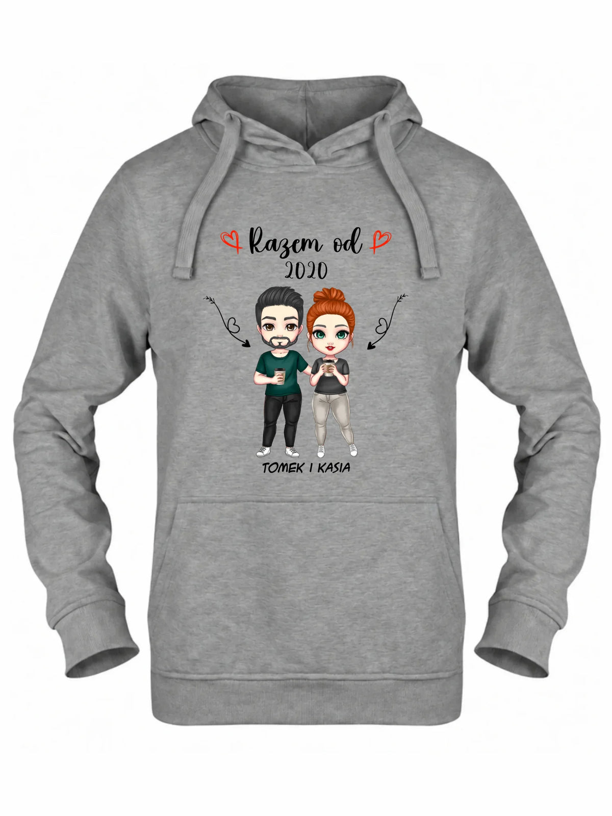 Bluza damska z kapturem - Para razem od - personalizowana W01