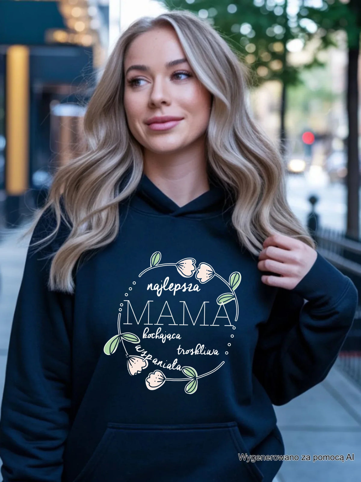 Bluza z kapturem dla mamy - Mama kochająca i troskliwa DM51