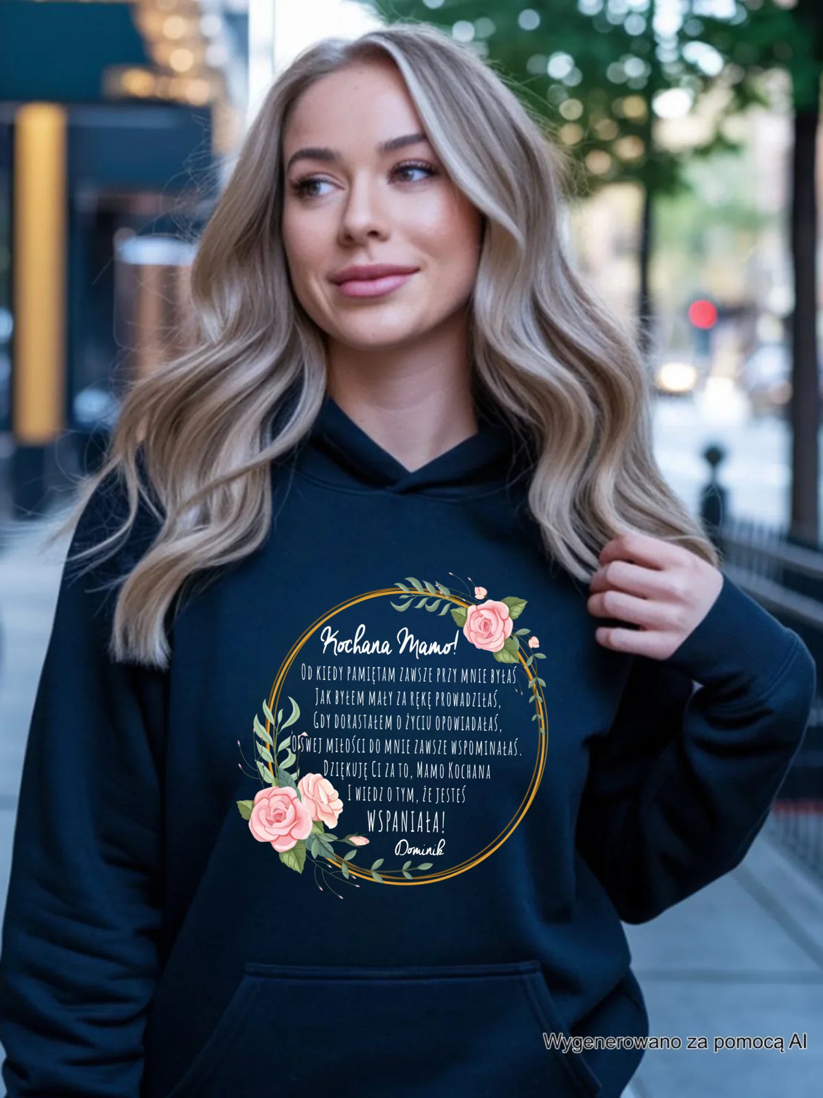 Bluza z kapturem dla mamy od syna - Kochana Mamo jesteś wspaniała - personalizowana DM44