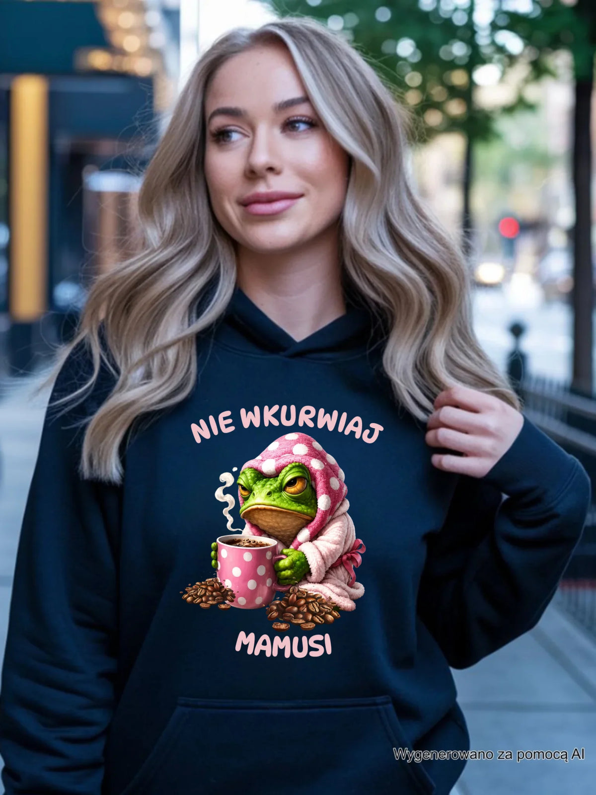 Bluza z kapturem dla mamy - Nie wku*wiaj mamusi - bez cenzury DM49
