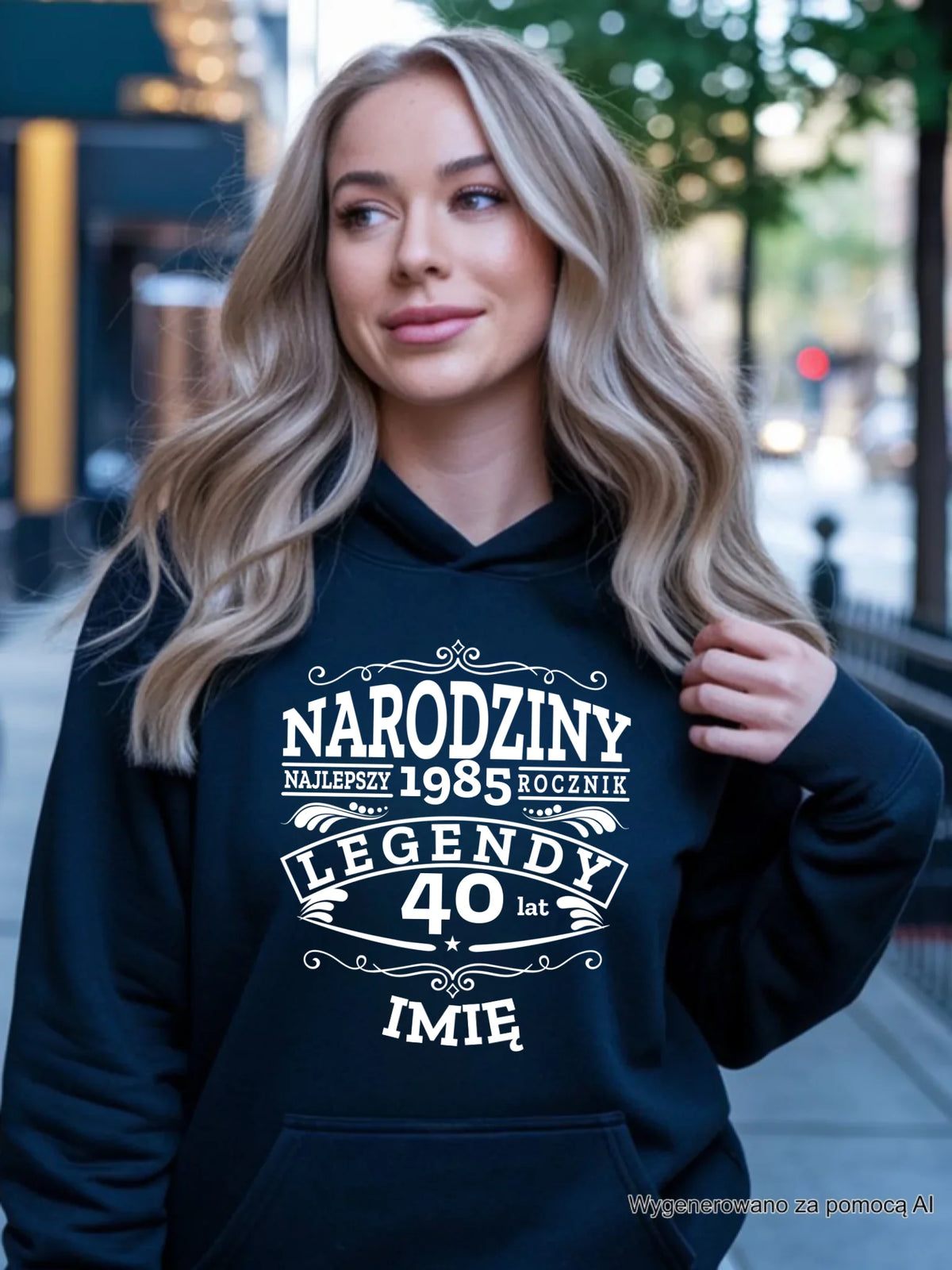 Bluza damska z kapturem na urodziny - Narodziny Legendy - personalizowana