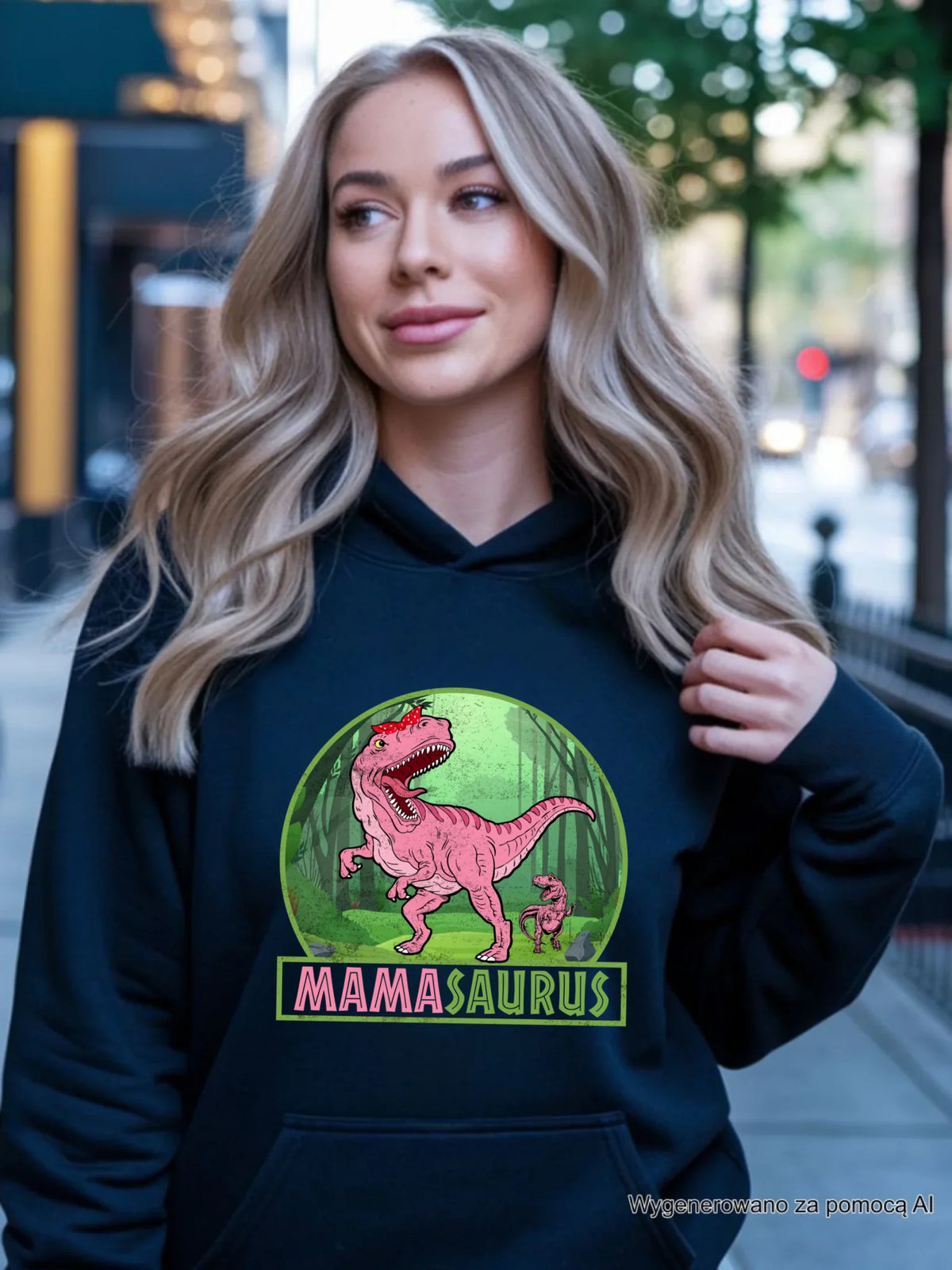 Bluza z kapturem dla mamy - Mamasaurus DM45