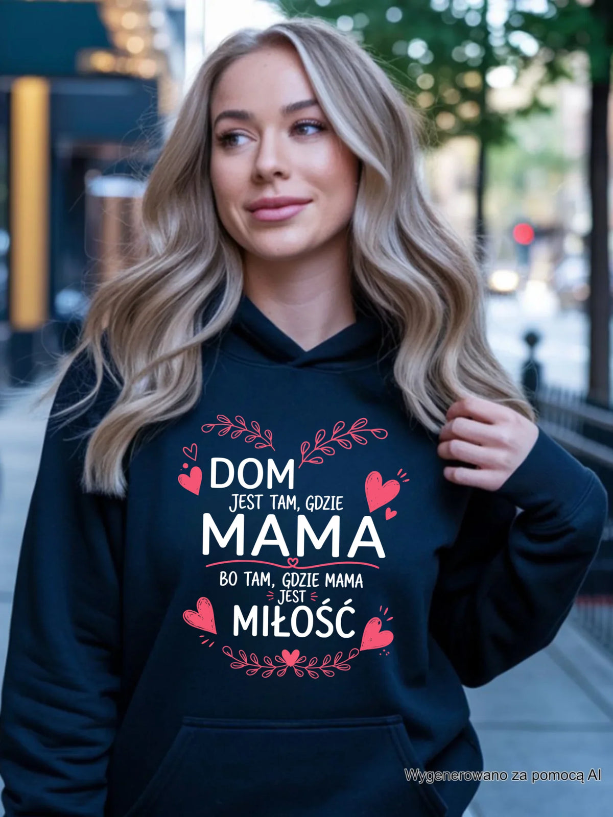 Bluza z kapturem dla mamy - Dom jest tam gdzie mama DM31