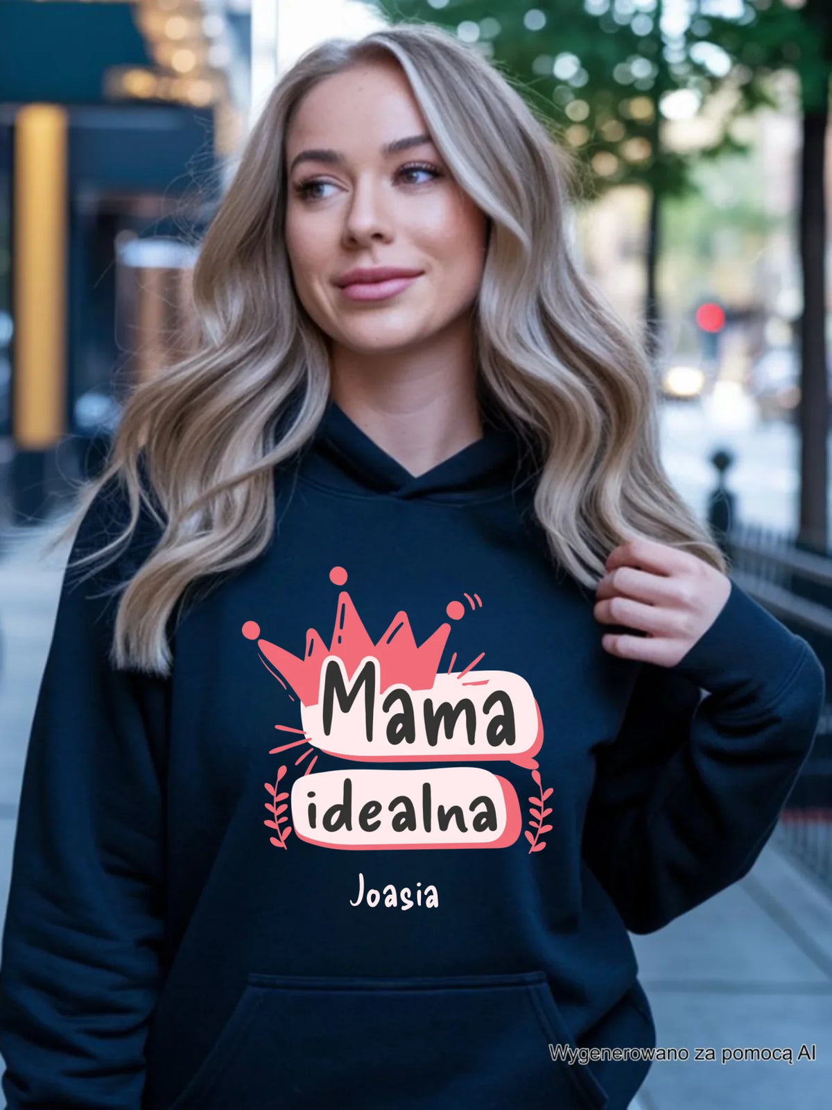 Bluza z kapturem dla mamy - Mama idealna - personalizowana DM23