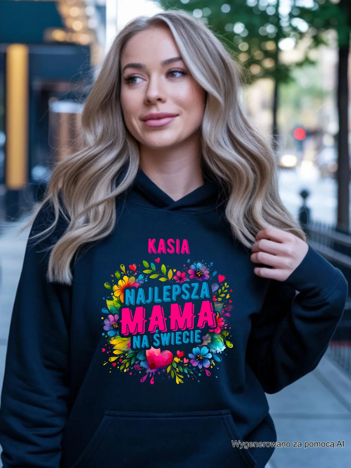 Bluza z kapturem dla mamy - Najlepsza Mama - personalizowana DM15