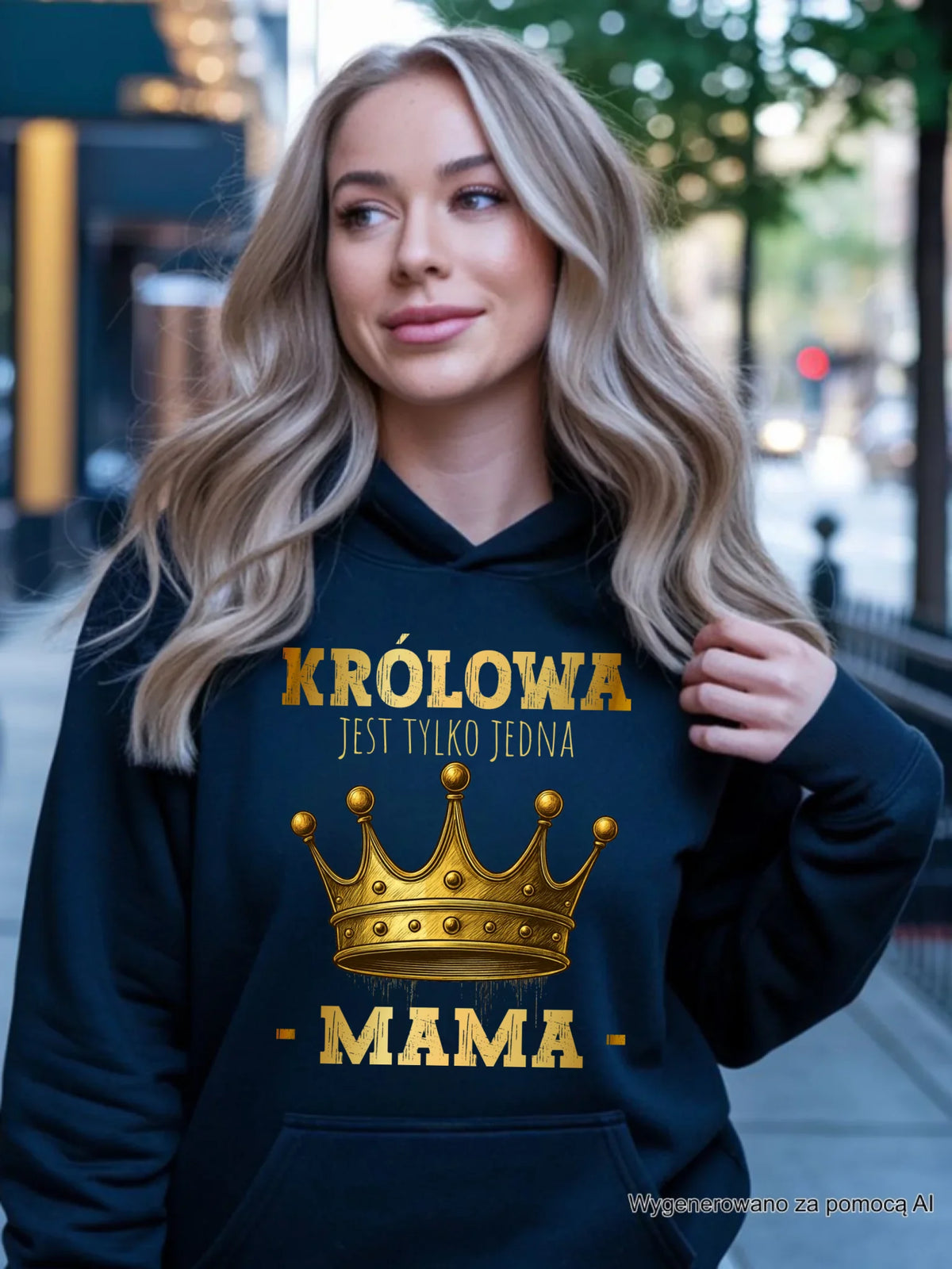 Bluza z kapturem dla mamy - Królowa jest tylko jedna Mama DM13