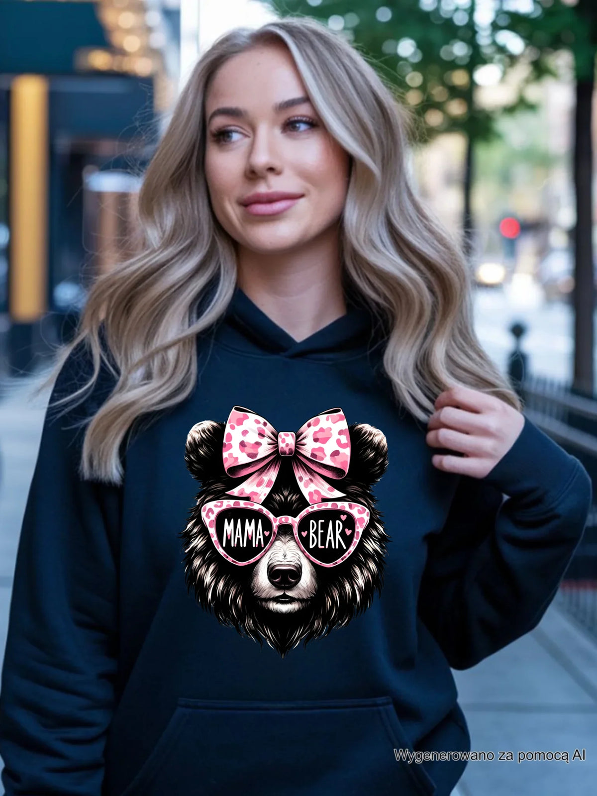 Bluza z kapturem dla mamy - Mama bear DM19