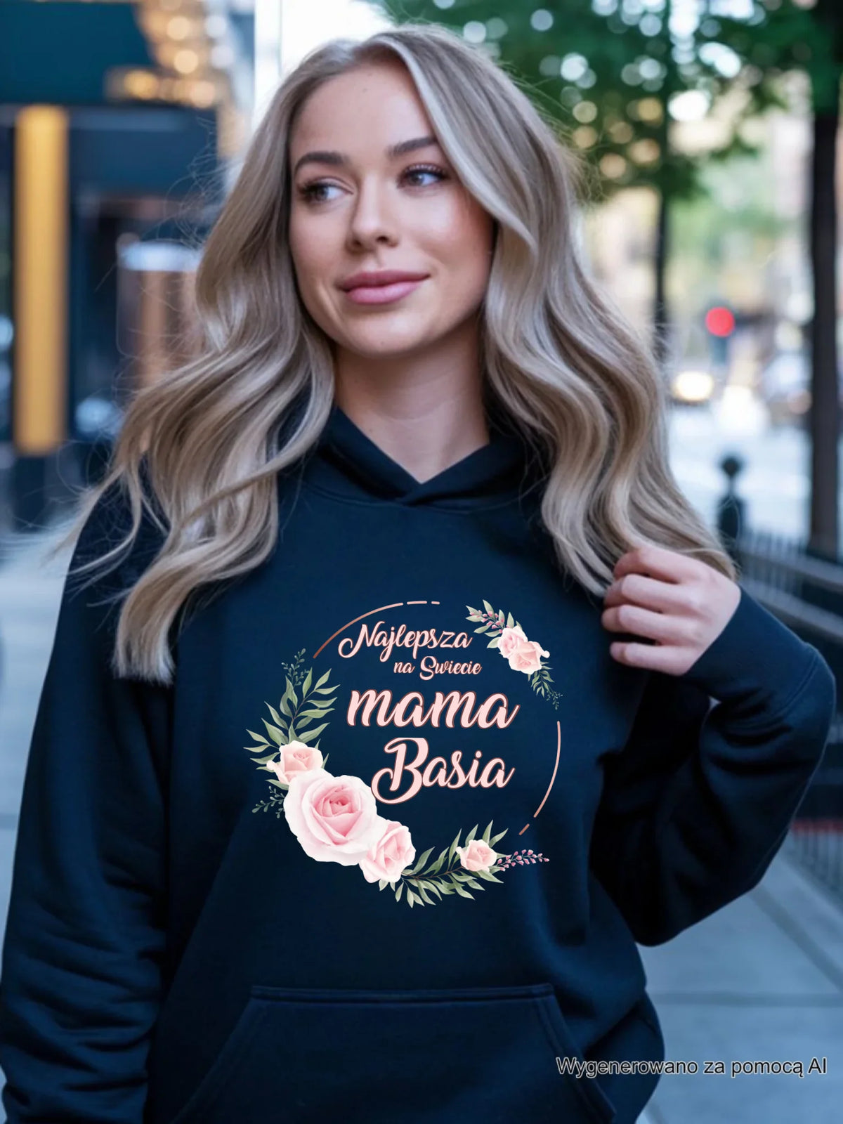 Bluza z kapturem dla mamy - Najlepsza na Świecie mama - personalizowana DM17