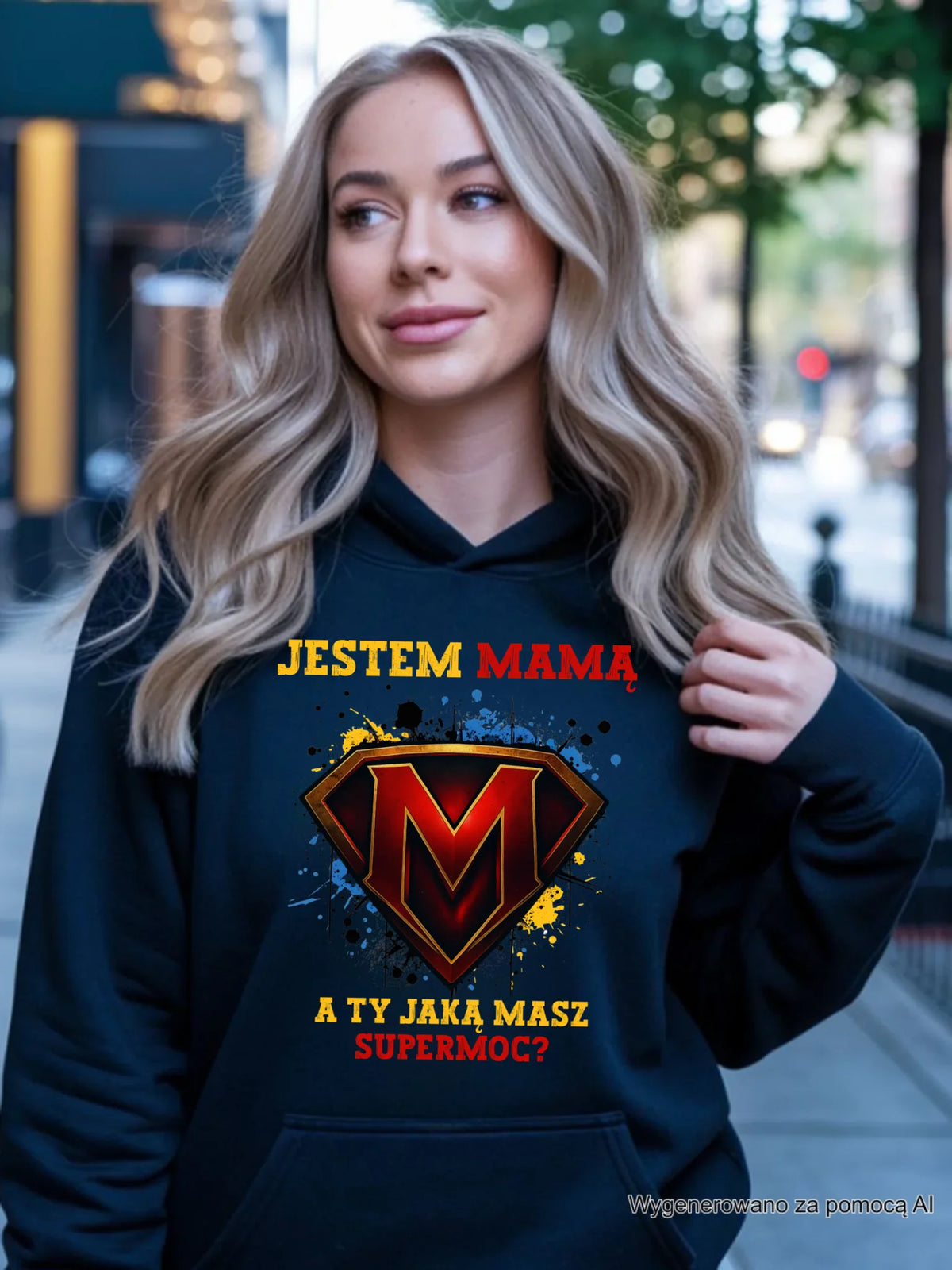 Bluza z kapturem dla mamy - Jestem mamą A Ty jaką masz supermoc? DM04