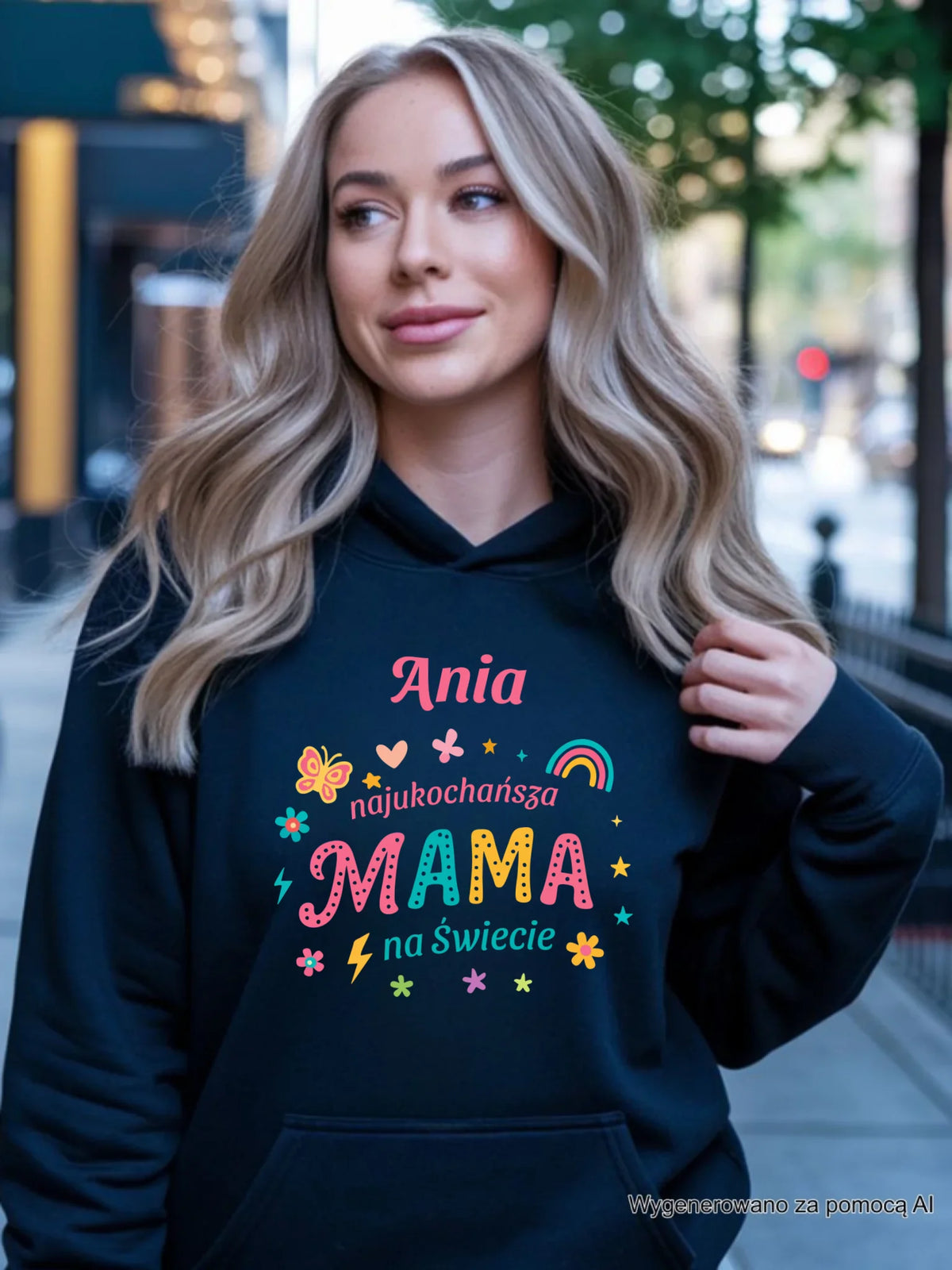 Bluza z kapturem dla mamy - Najukochańsza mama na Świecie - personalizowana DM03