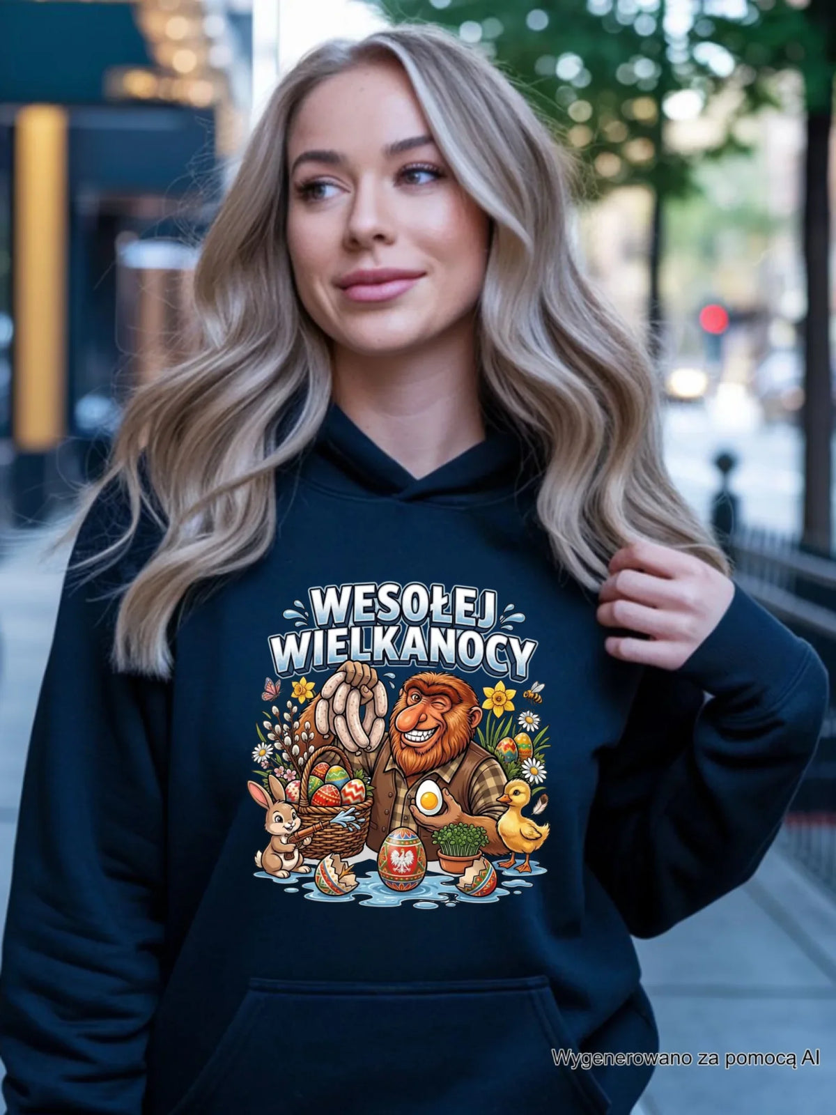 Bluza damska z kapturem wielkanocna - Janusz Nosacz - Wesołej Wielkanocy WN21