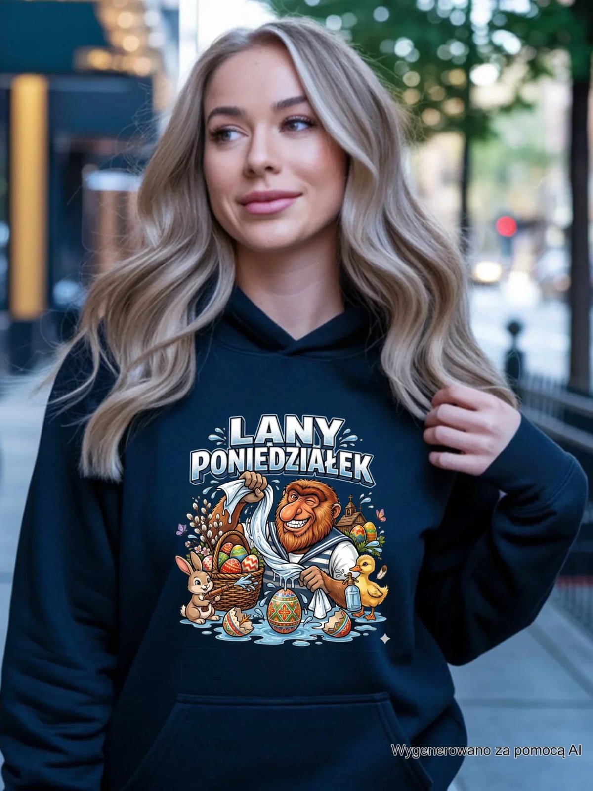 Bluza damska z kapturem wielkanocna - Lany poniedziałek Janusz Nosacz WN38
