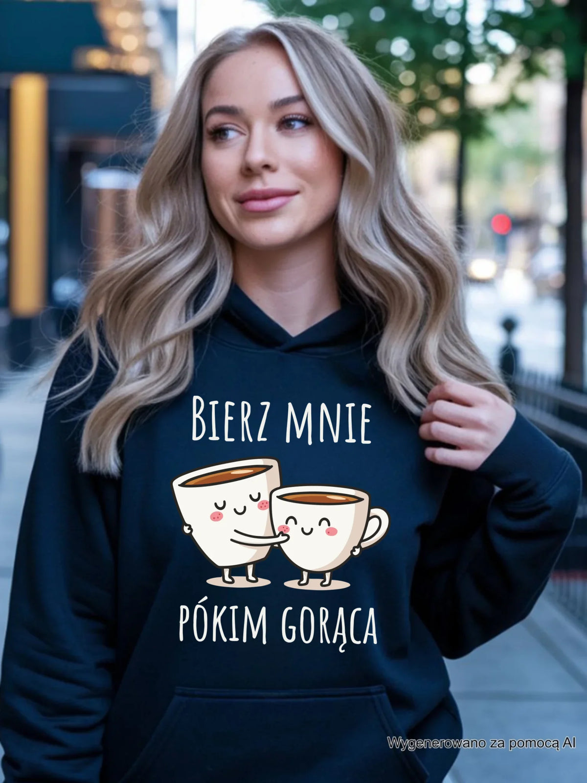 Bluza damska z kapturem - Bierz mnie pókim gorąca W88