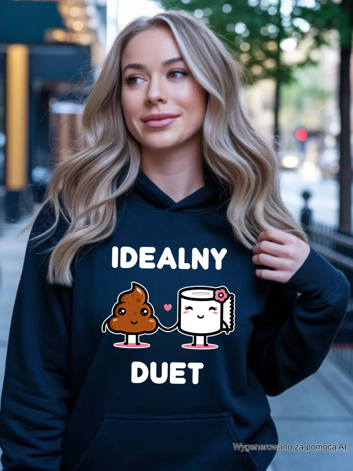 Bluza damska z kapturem - Idealny Duet W92