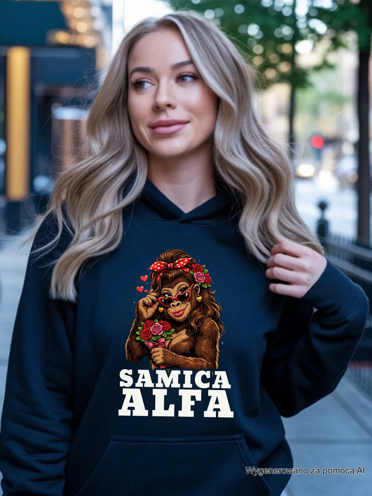 Bluza damska z kapturem - Samica Alfa W75