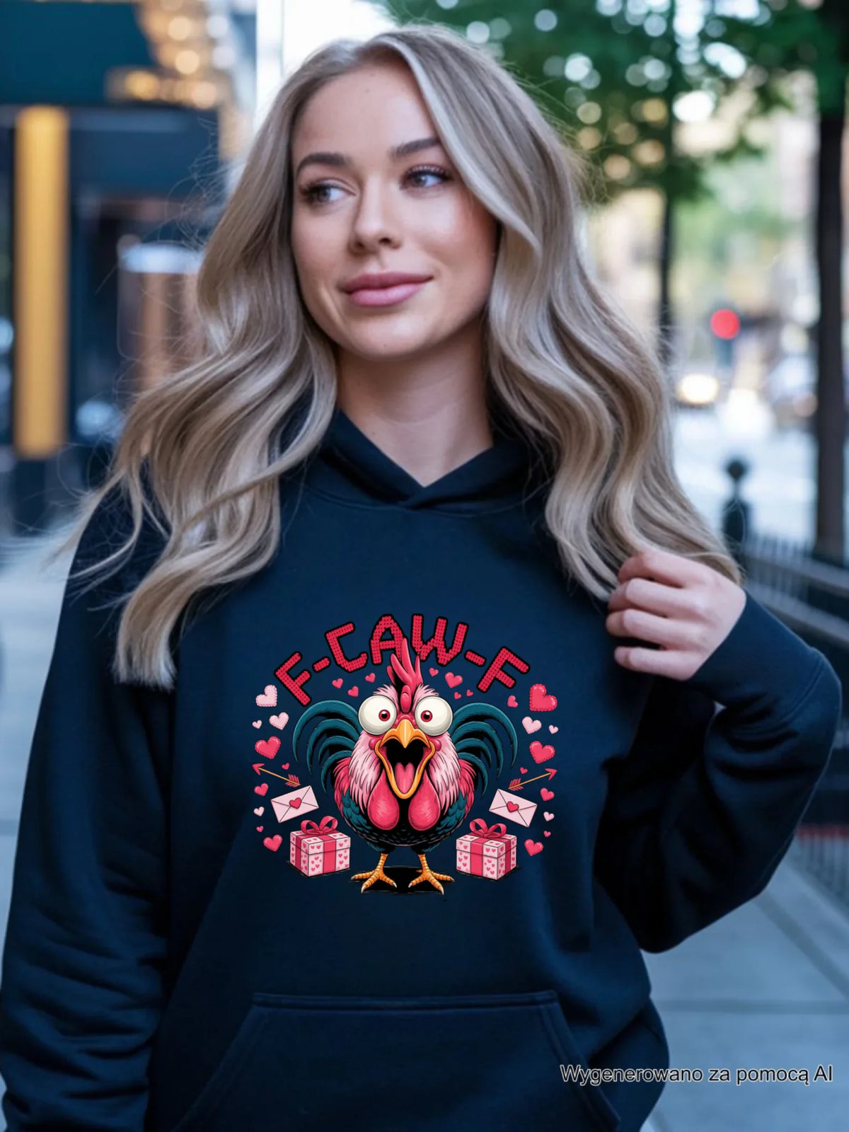 Bluza damska z kapturem - F-CAW-F W73