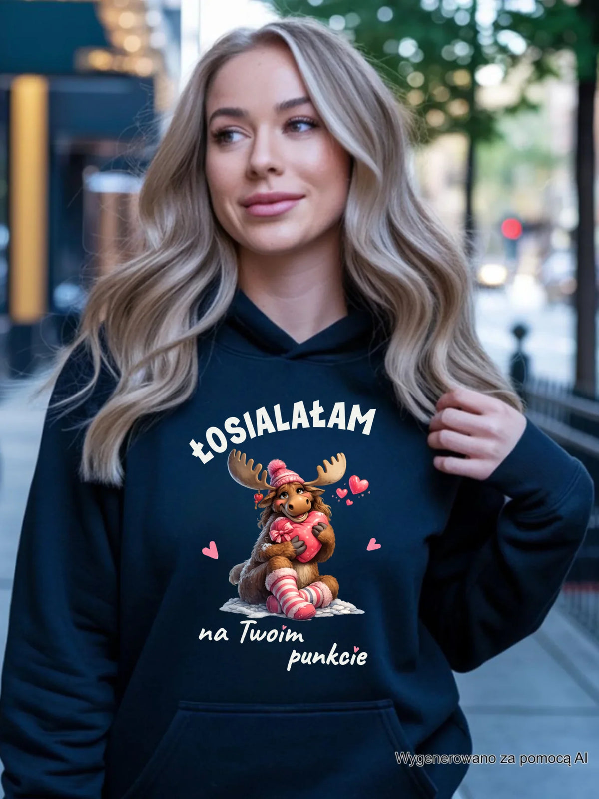 Bluza damska z kapturem - Łosialałam na Twoim punkcie W67