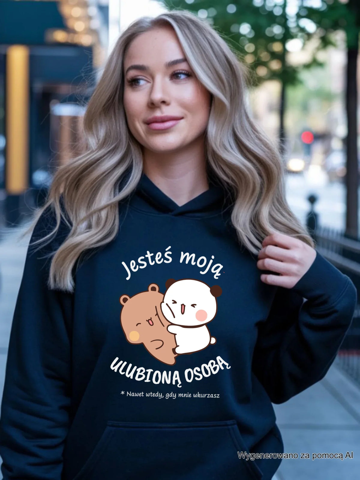 Bluza damska z kapturem - Jesteś moją ulubioną osobą W69