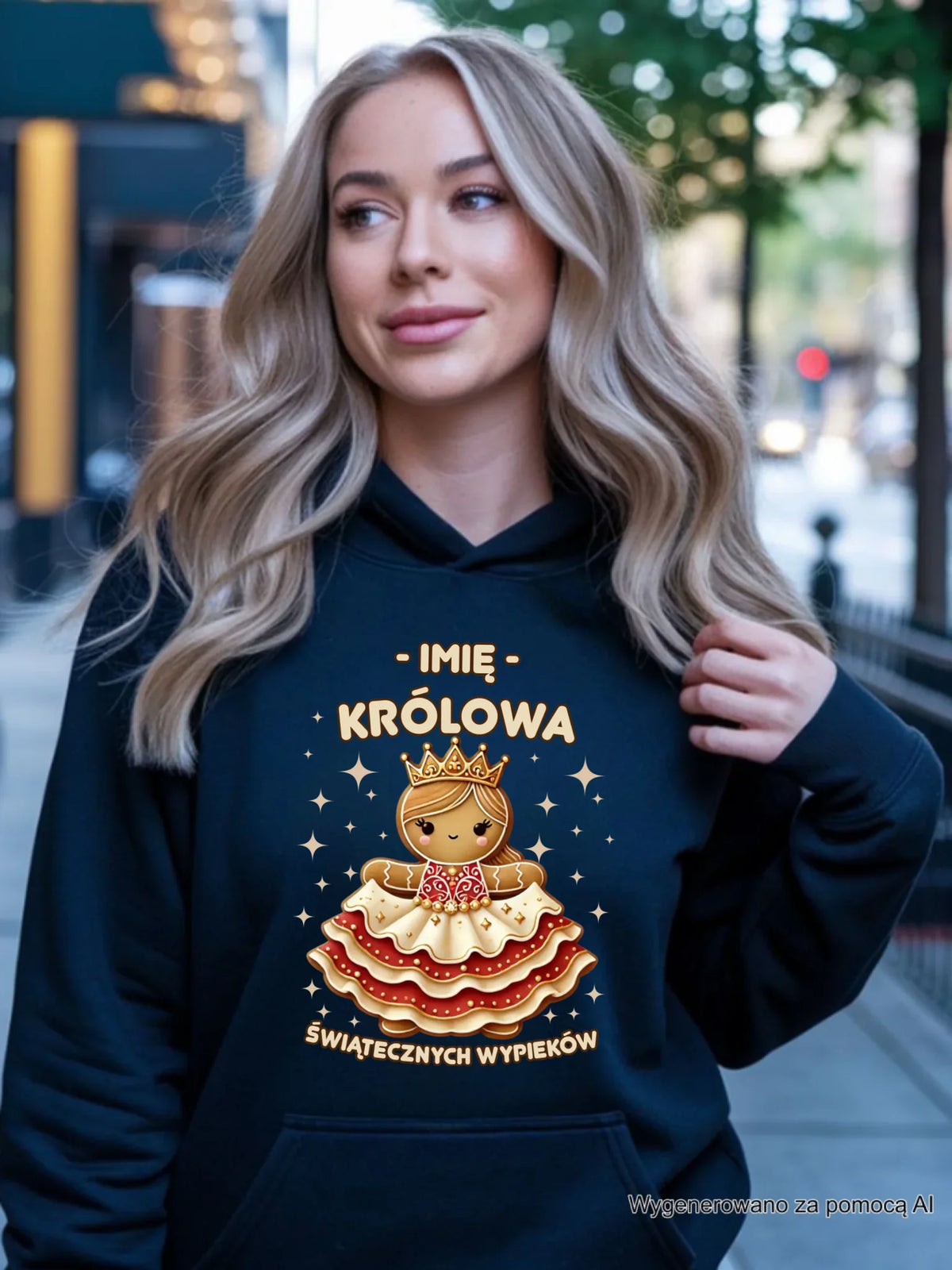 Bluza damska z kapturem świąteczna - Królowa świątecznych wypieków - personalizowana BN28