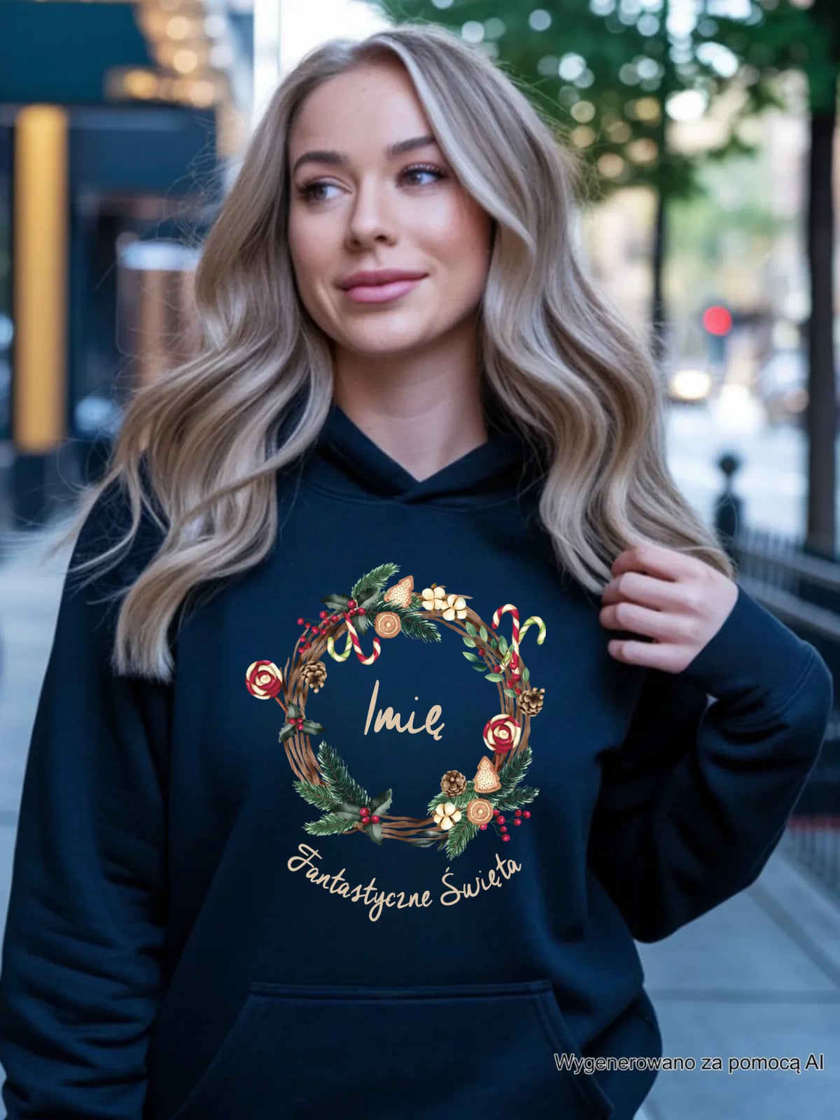 Bluza damska z kapturem świąteczna - Fantastyczne Święta - personalizowana BN14