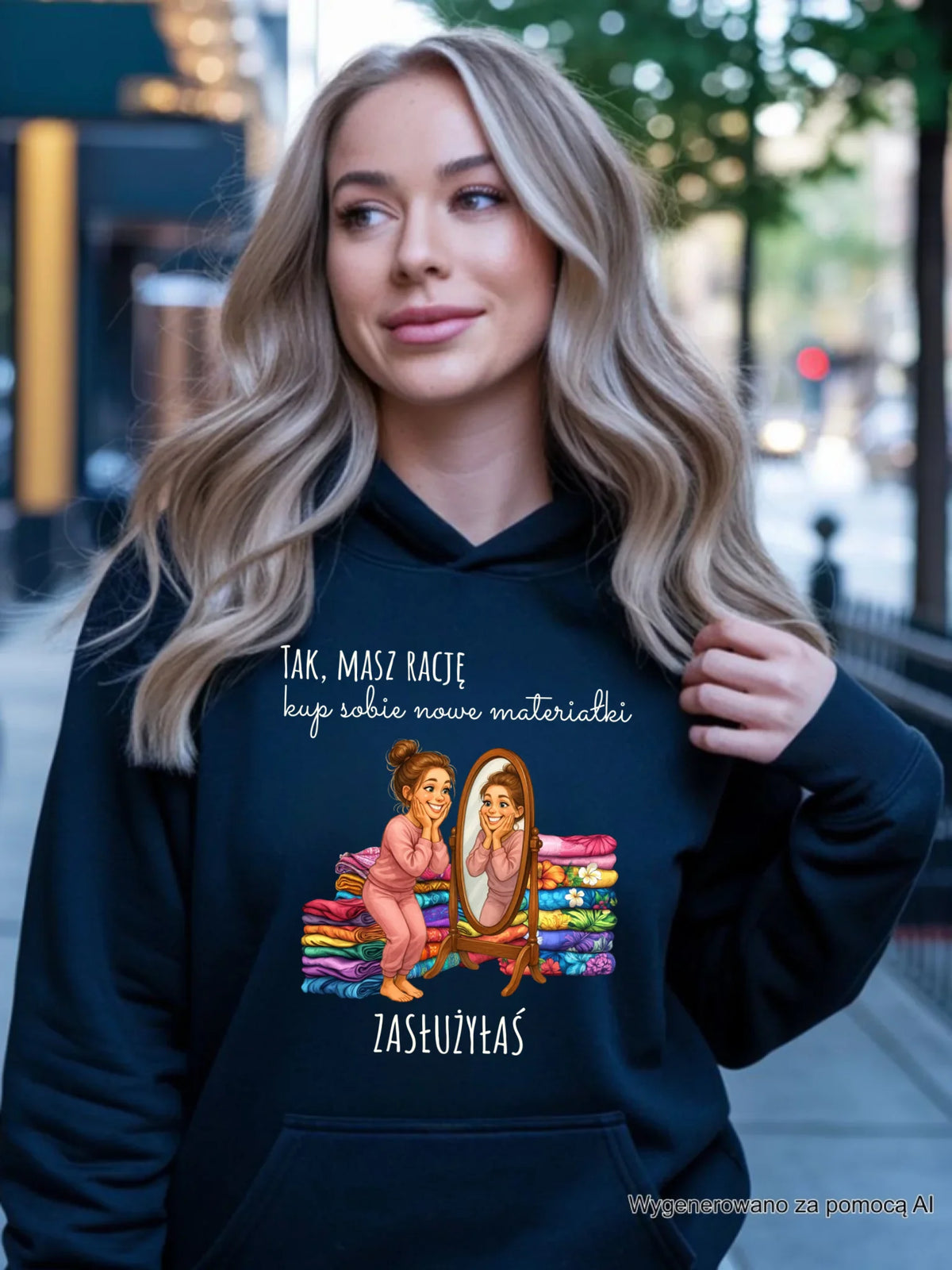 Bluza damska z kapturem szyciowa dla krawcowej - Kup sobie materiałki HS22