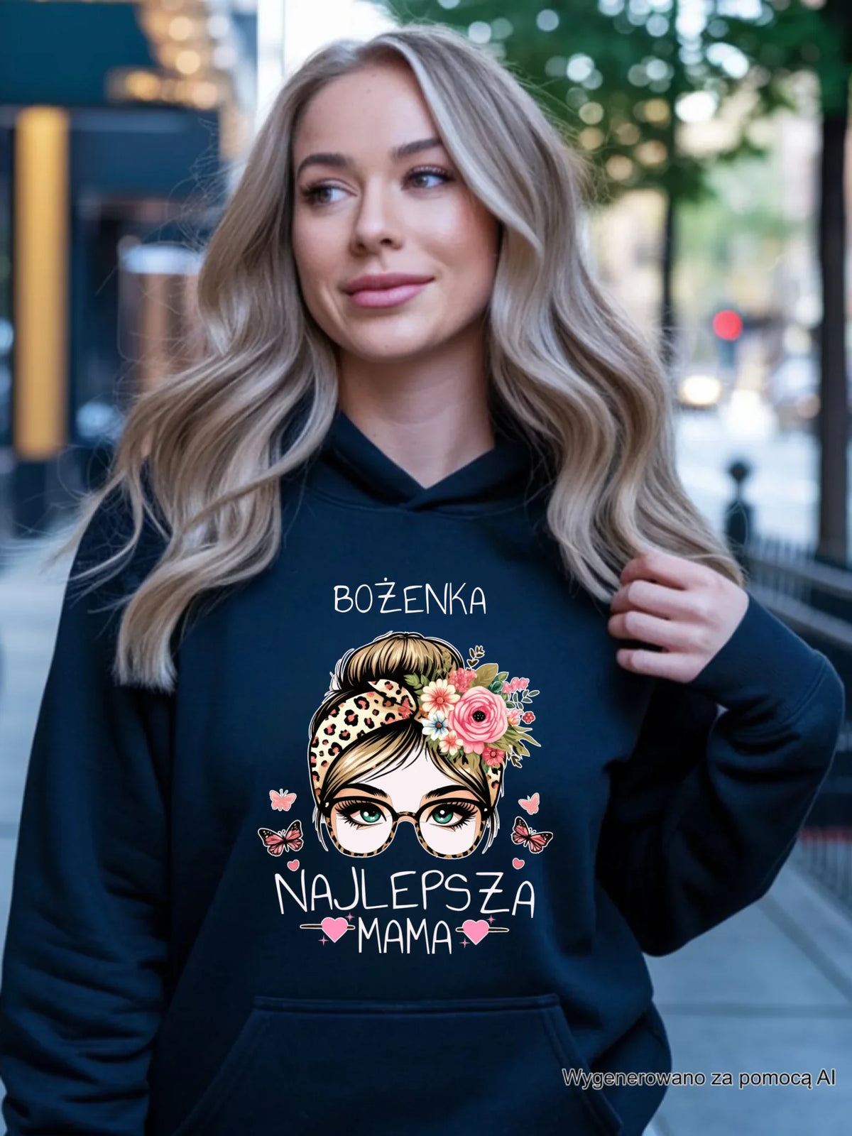 Bluza z kapturem dla mamy - Najlepsza mama - personalizowana DM37