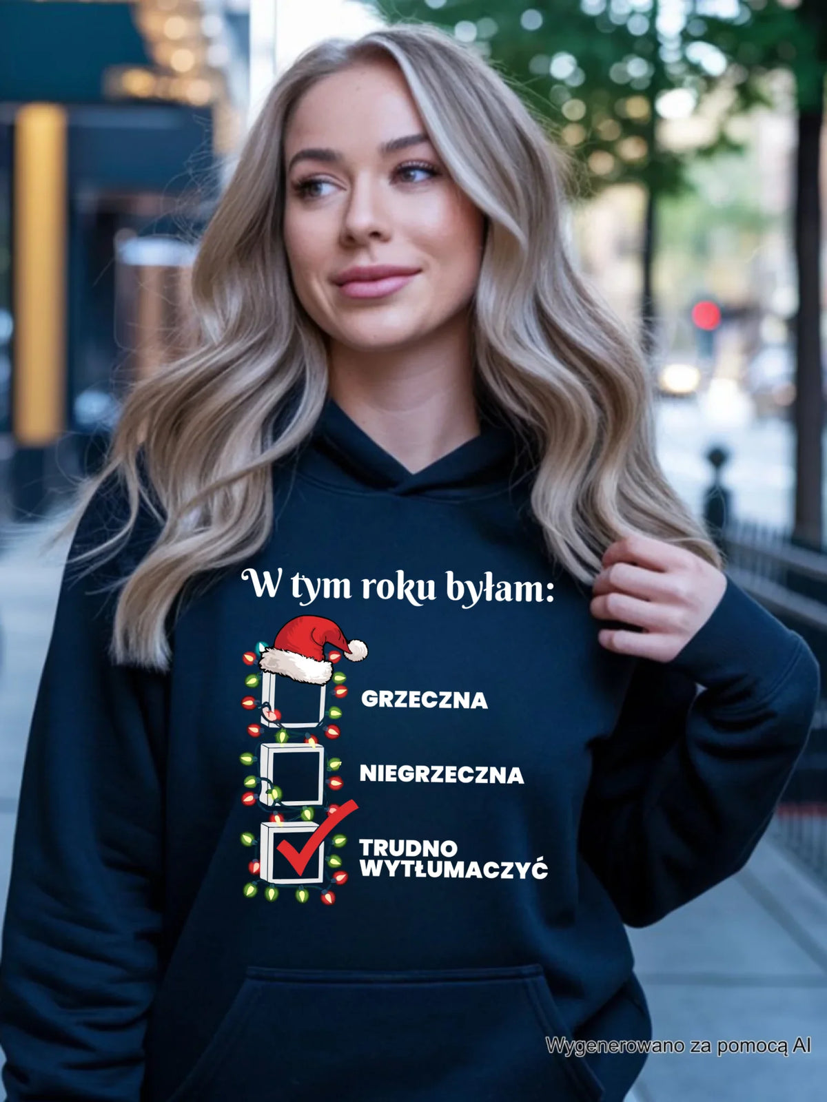 Bluza damska z kapturem na święta - Trudno wytłumaczyć BN137