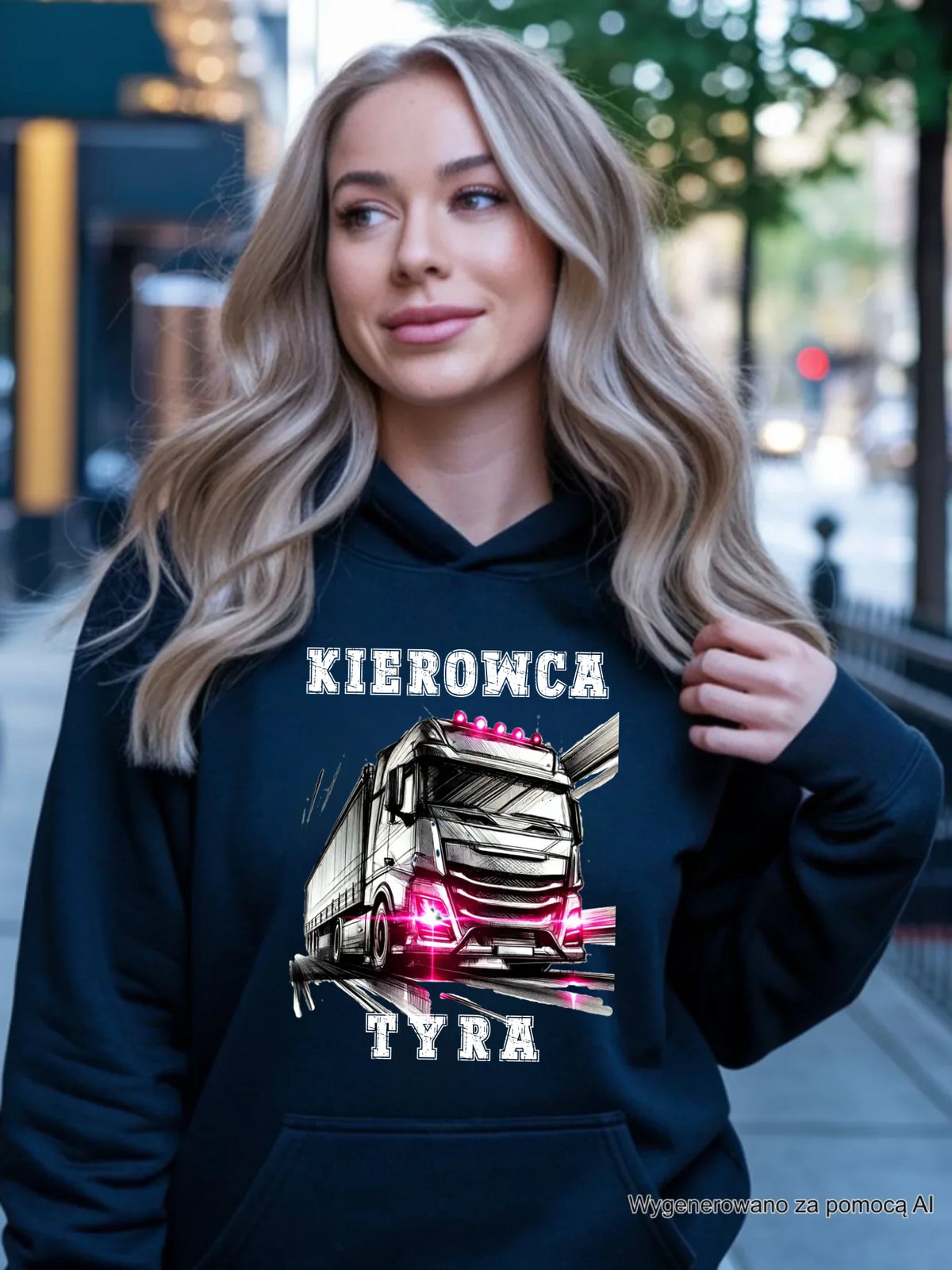 Bluza damska z kapturem dla kierowcy ciężarówki - Kierowca tyra ZKT15