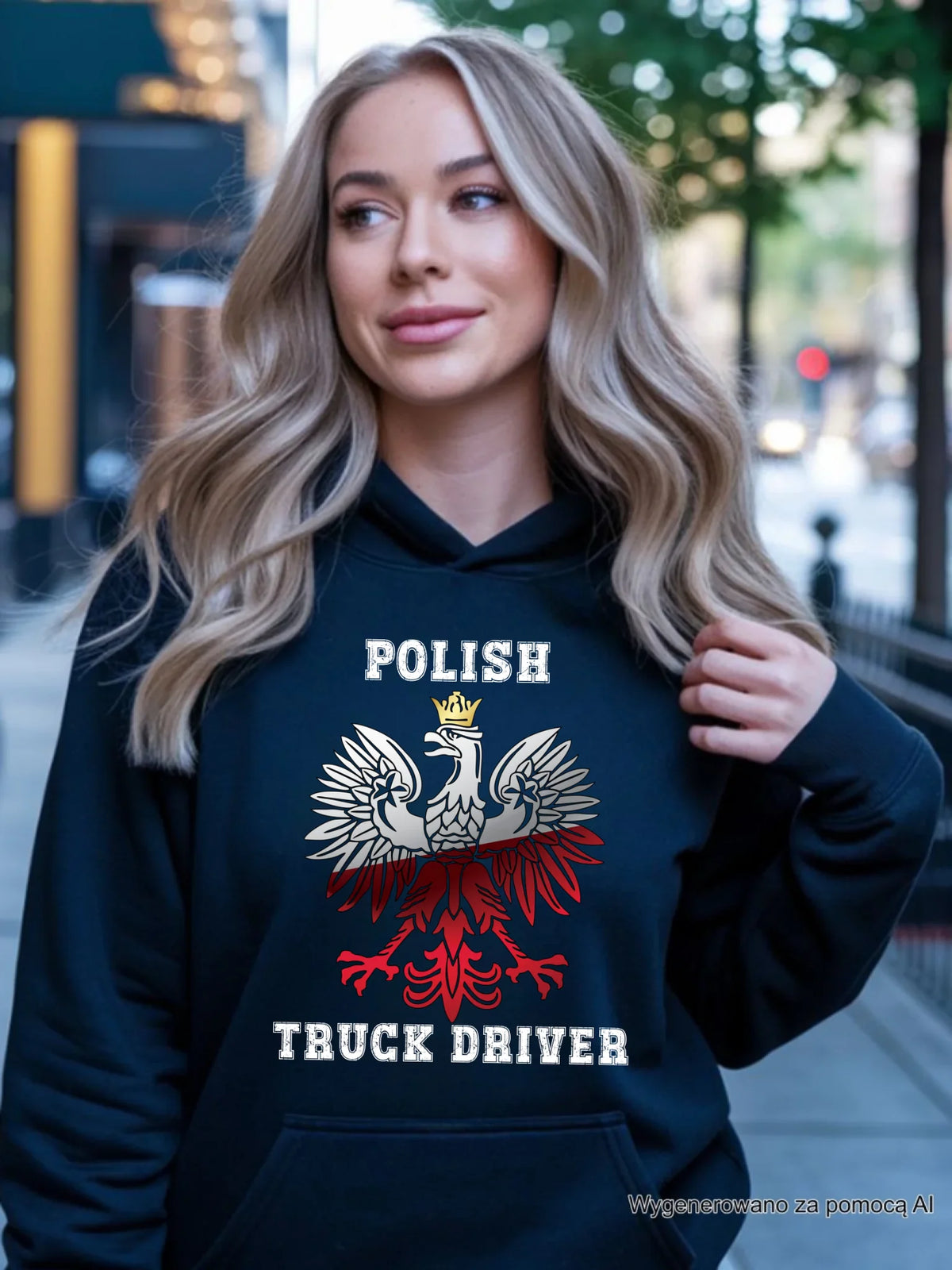 Bluza damska z kapturem dla kierowcy ciężarówki - Polish Truck Driver ZKT06