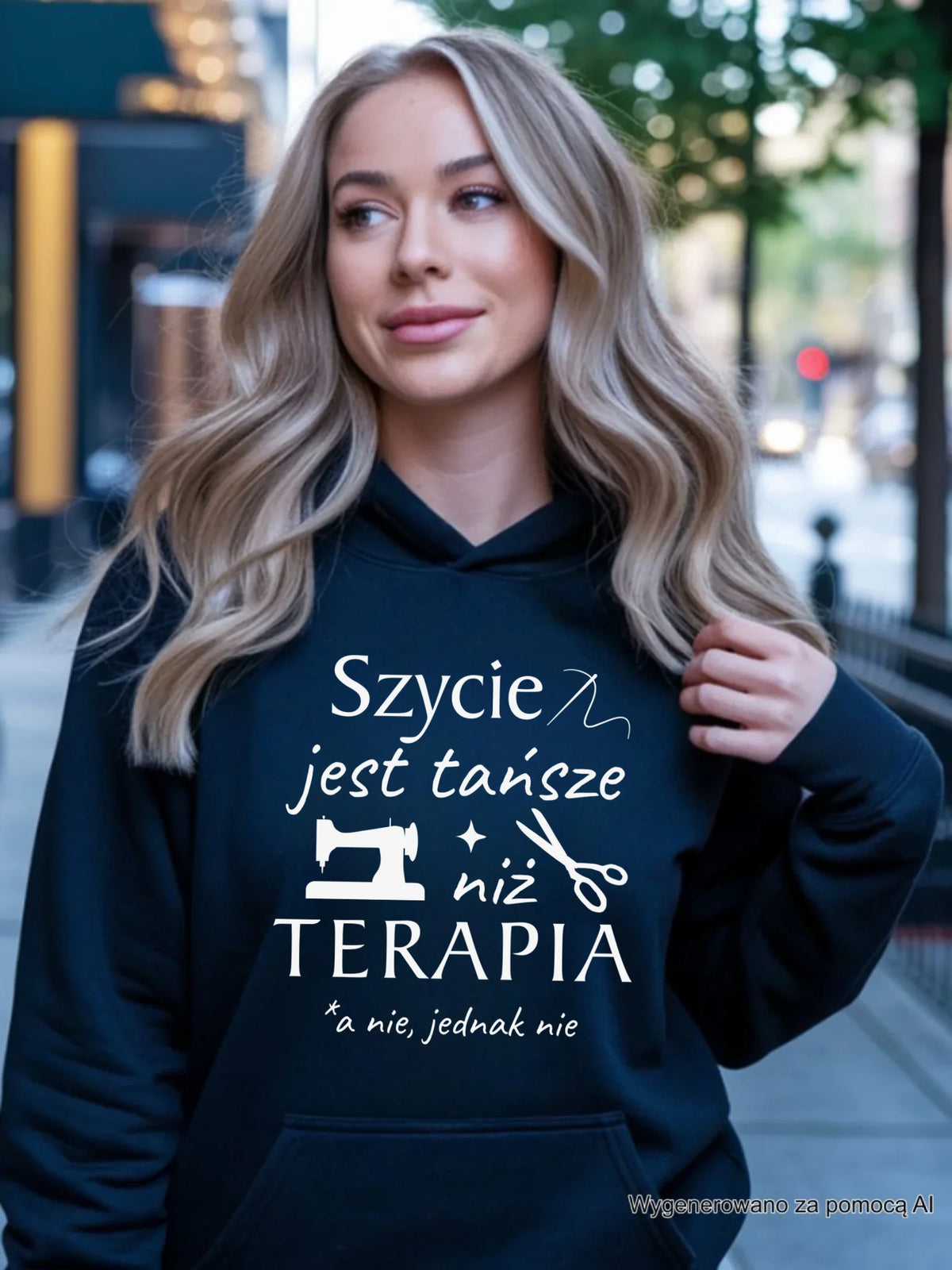 Bluza damska z kapturem szyciowa dla krawcowej - Szycie tańsze niż terapia HS04