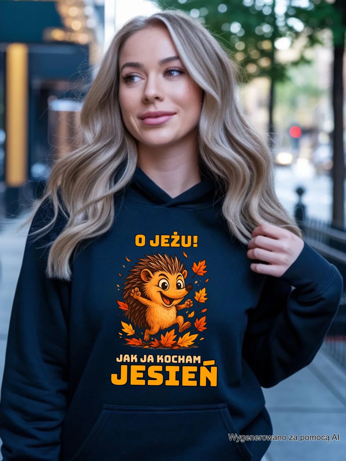 Bluza damska z kapturem jesienna - O JEŻU! Jak ja kocham jesień JS31