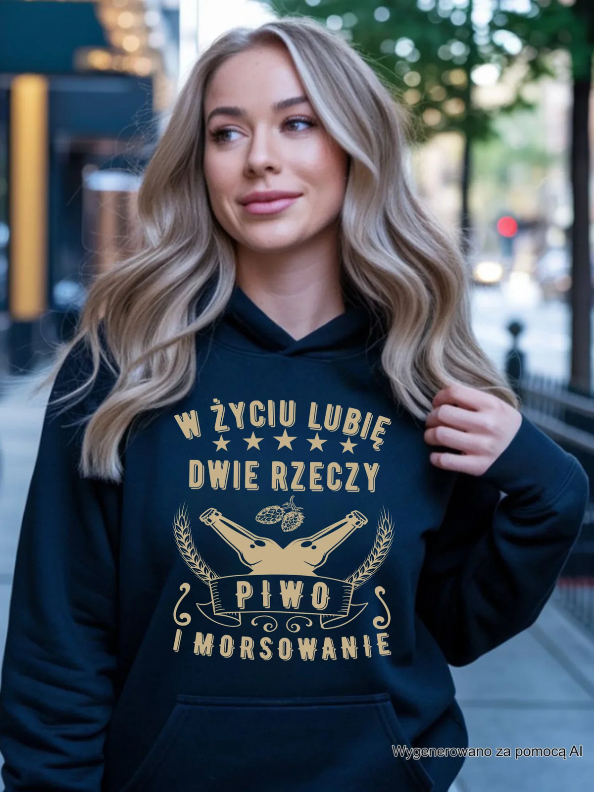 Bluza damska z kapturem - prezent dla morsa - Piwo i morsowanie - Mors HM09