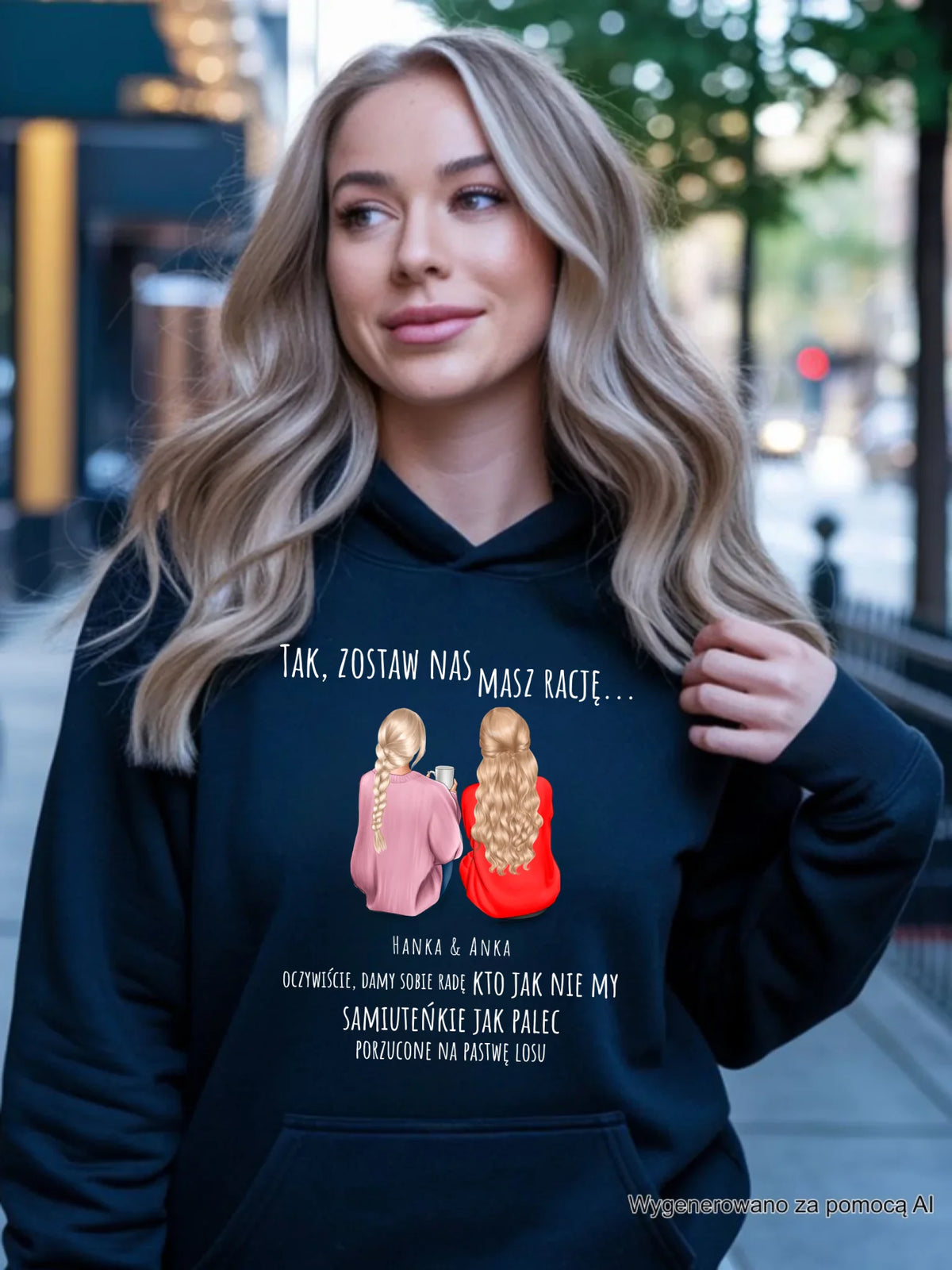 Bluza damska z kapturem na odejście z pracy - prezent od koleżanek - 2-5 osób personalizowana OP16